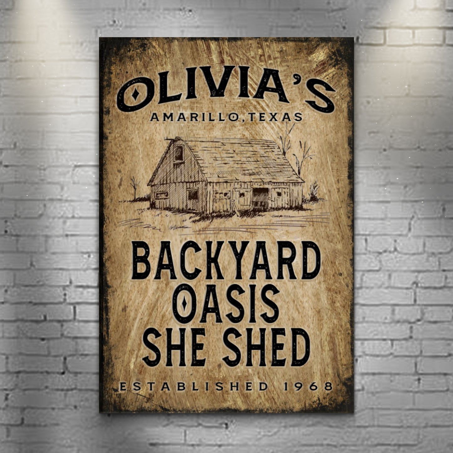 Backyard Oasis She Shed Sign II - Image by Tailored Canvases