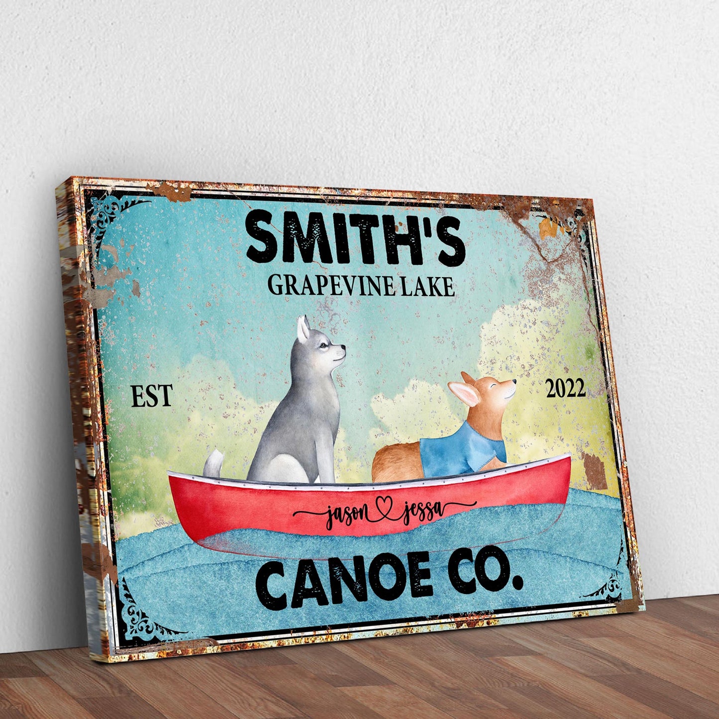 Pet Family Canoe Co. Sign Style 2 - Image by Tailored Canvases