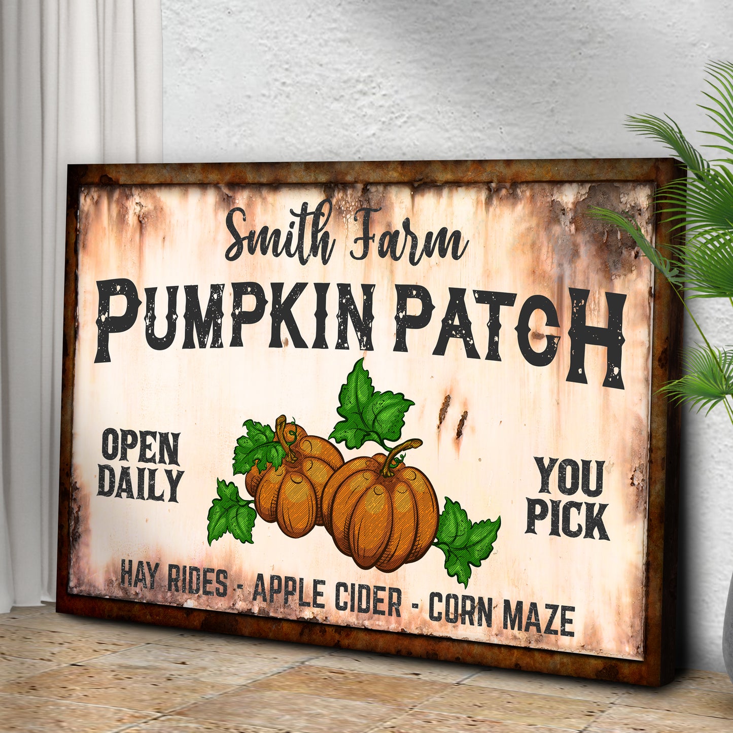 Family Farm Pumpkin Patch Sign Style 1 - Image by Tailored Canvases