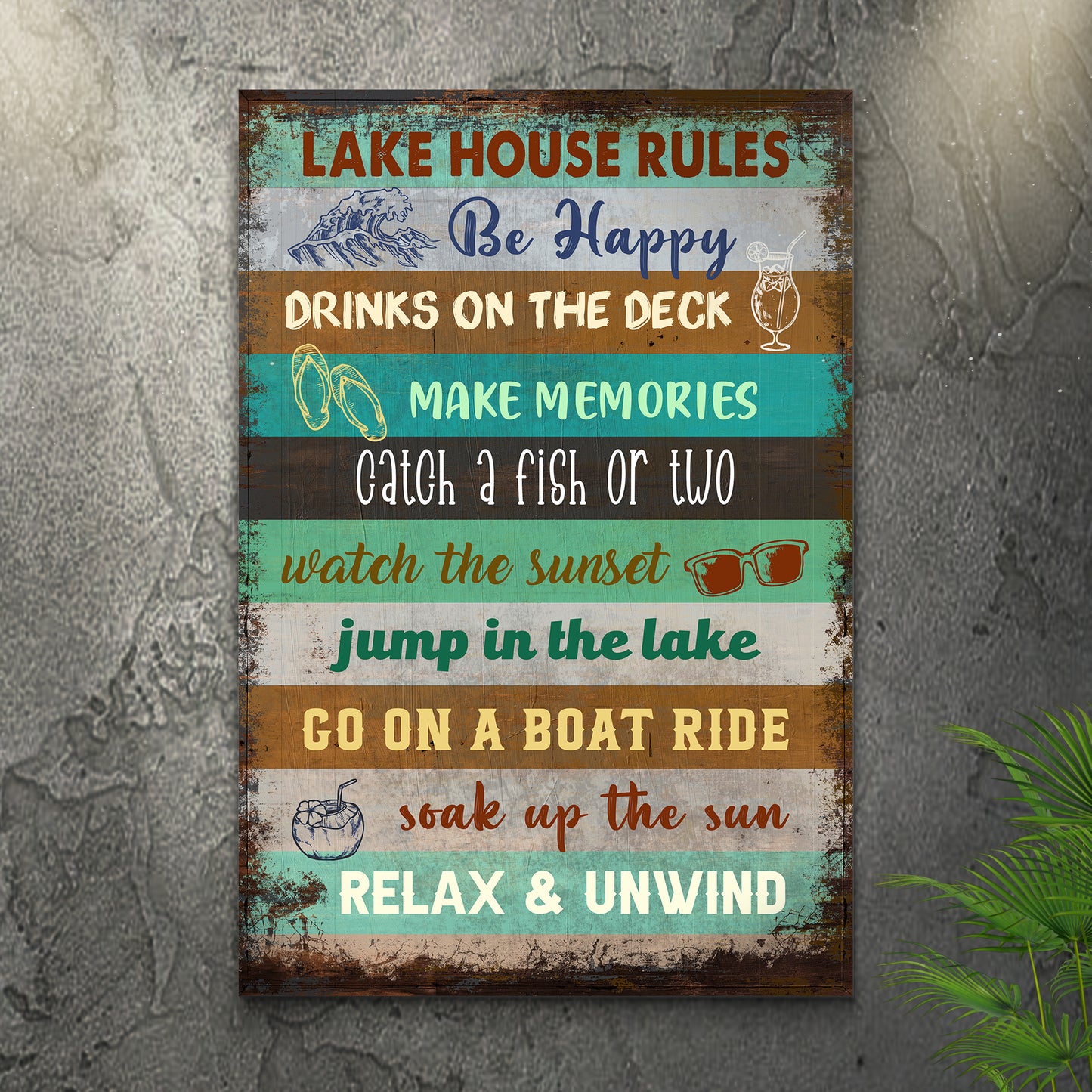 Lake House Rules Sign III - Image by Tailored Canvases