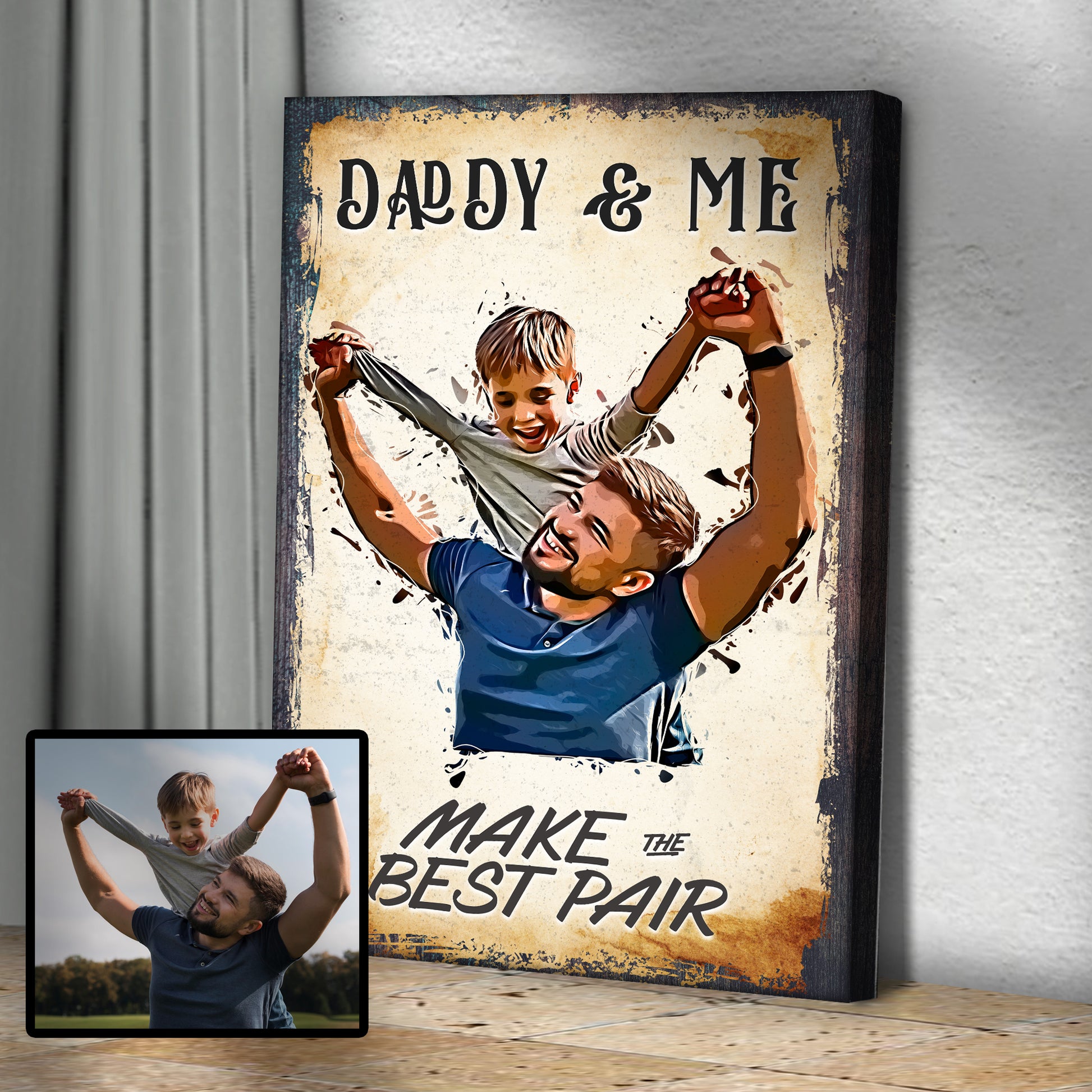 Daddy And Me Portrait Sign Style 1 - Image by Tailored Canvases