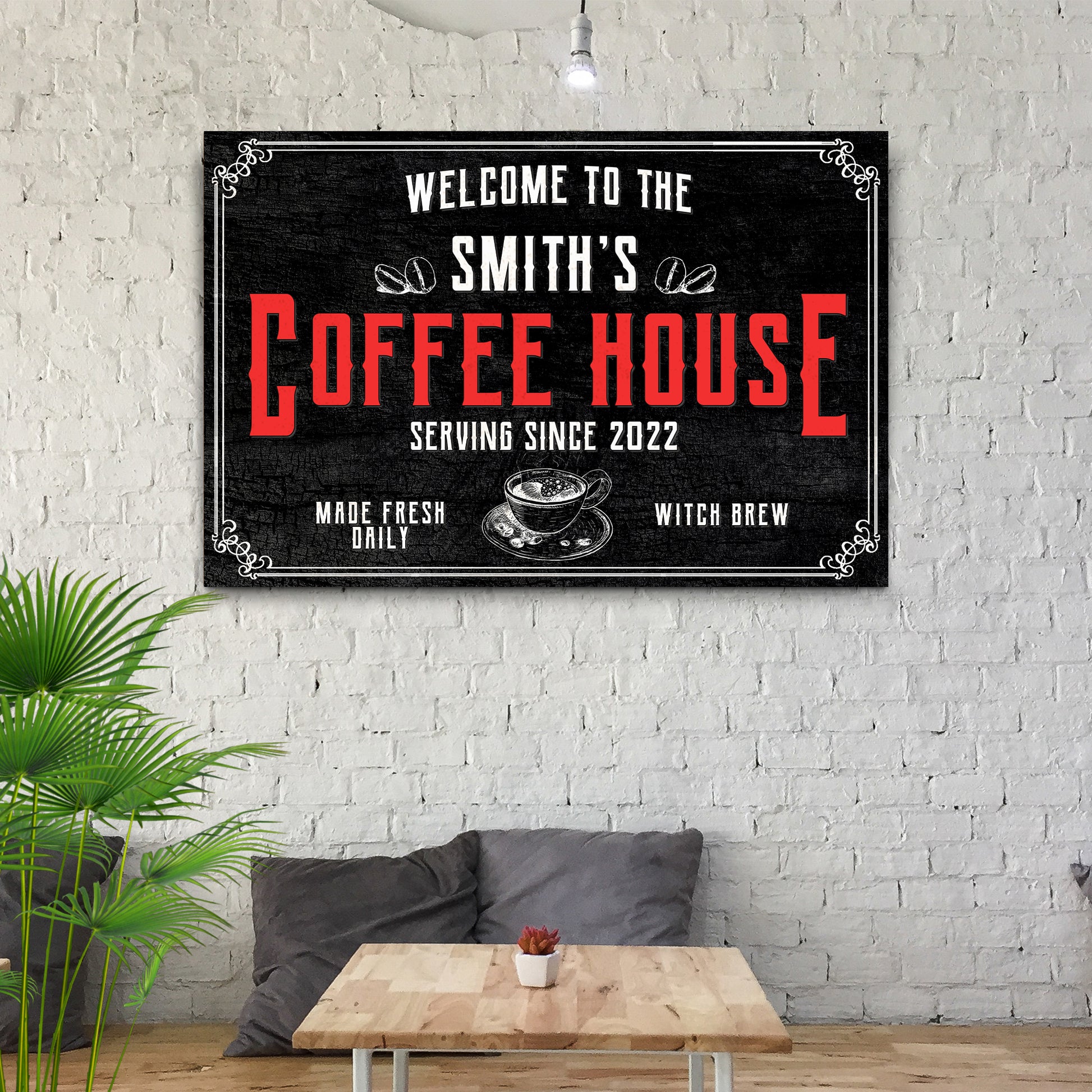 Witch Brew Coffee House Sign Style 1 - Image by Tailored Canvases