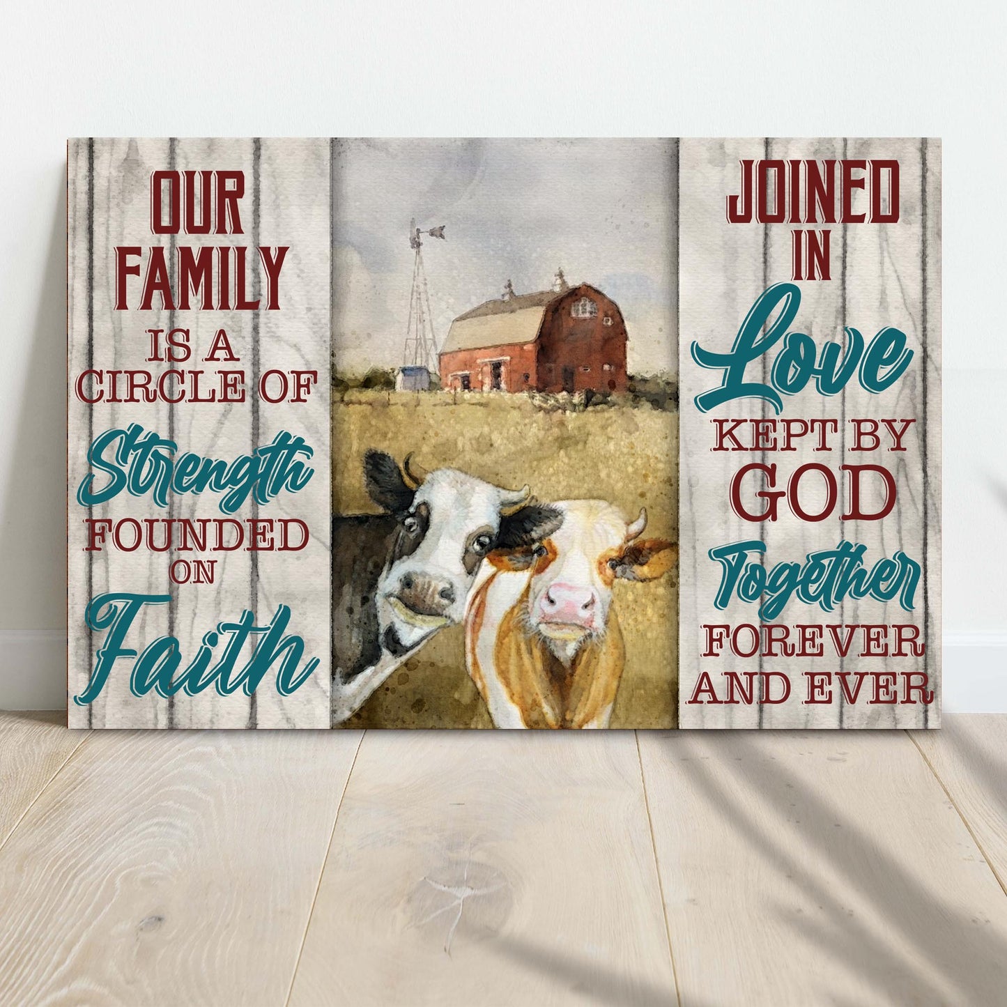 Our Family Is A Circle of Strength Cow Canvas - Image by Tailored Canvases