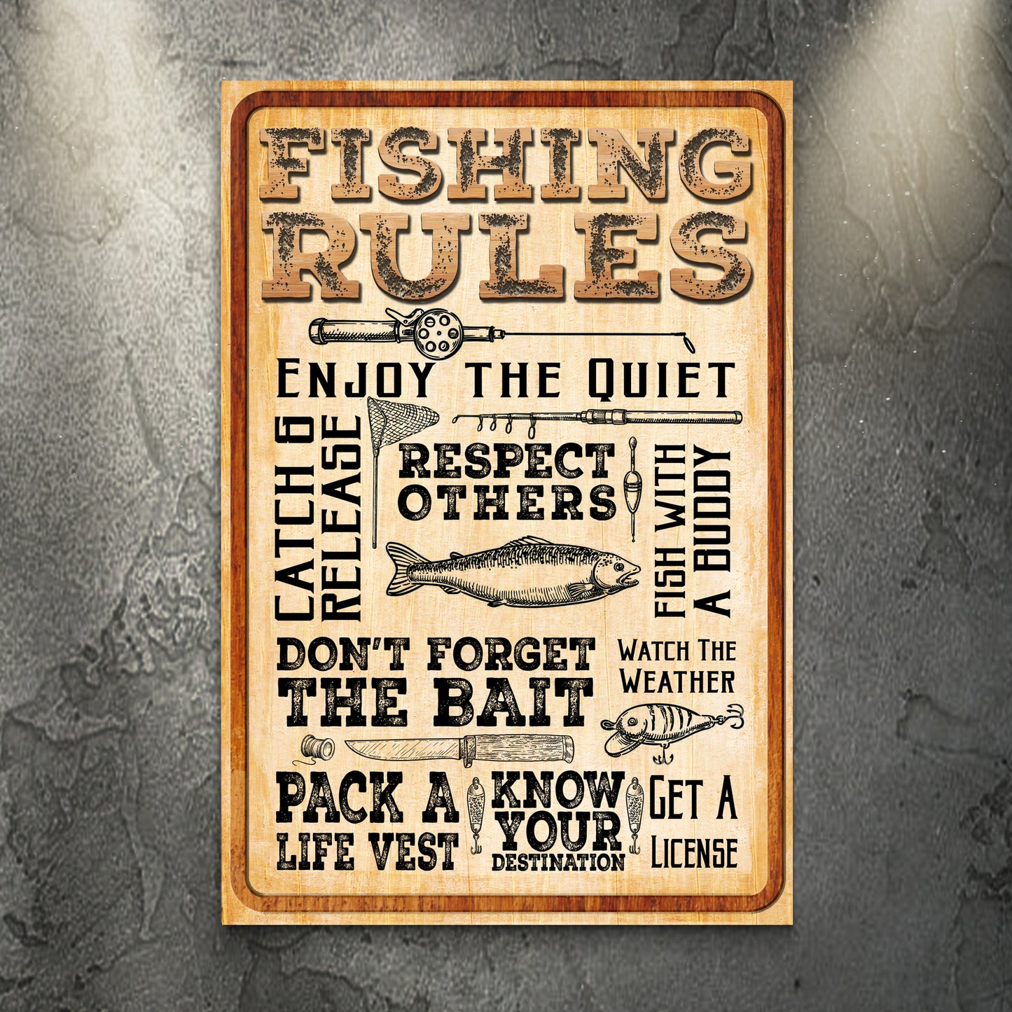 Fishing Rules Sign II - Image by Tailored Canvases