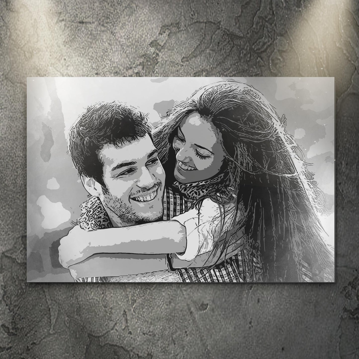 Couple Charcoal Portrait Sign - Image by Tailored Canvases