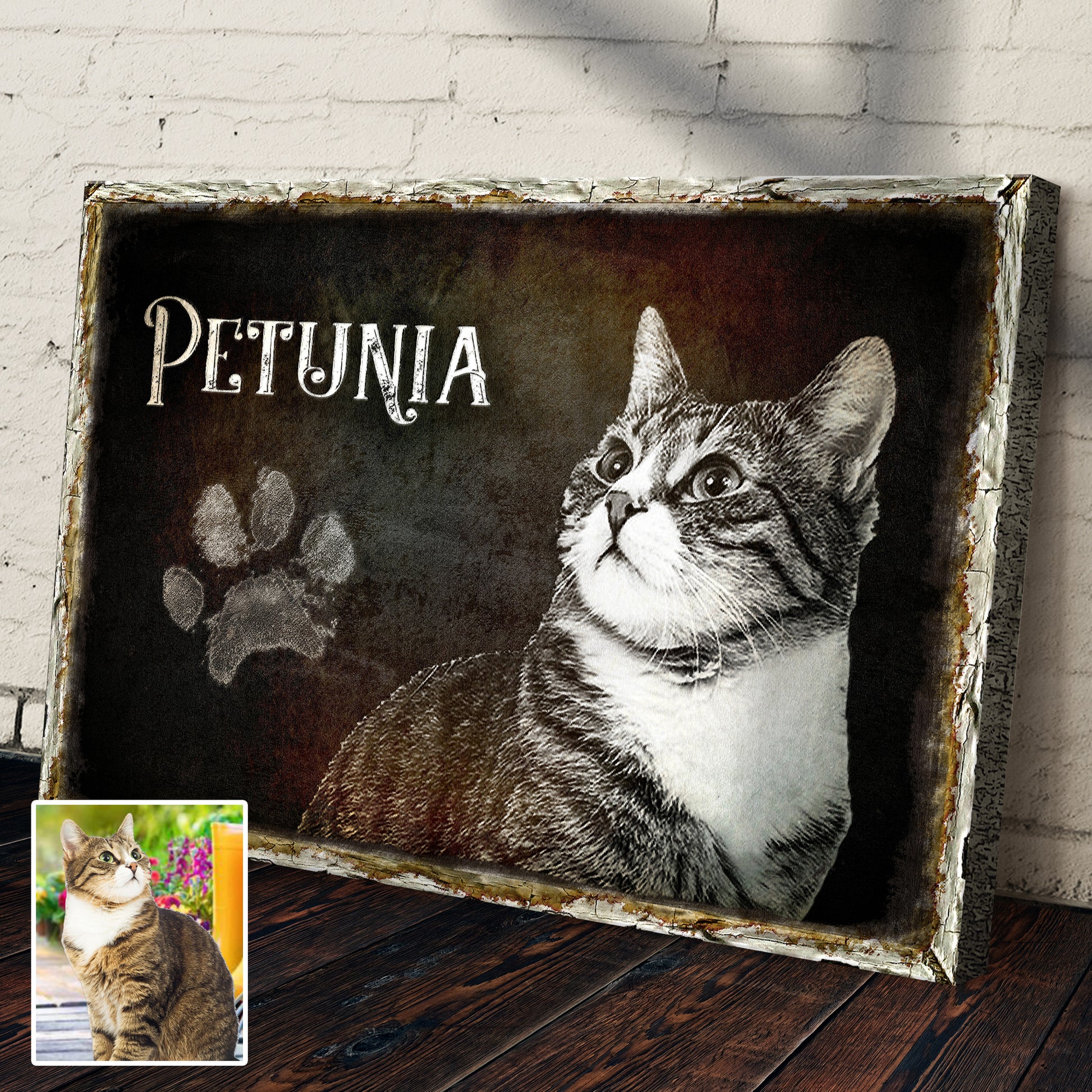 Cat Pencil Drawing Sign Style 1 - Image by Tailored Canvases