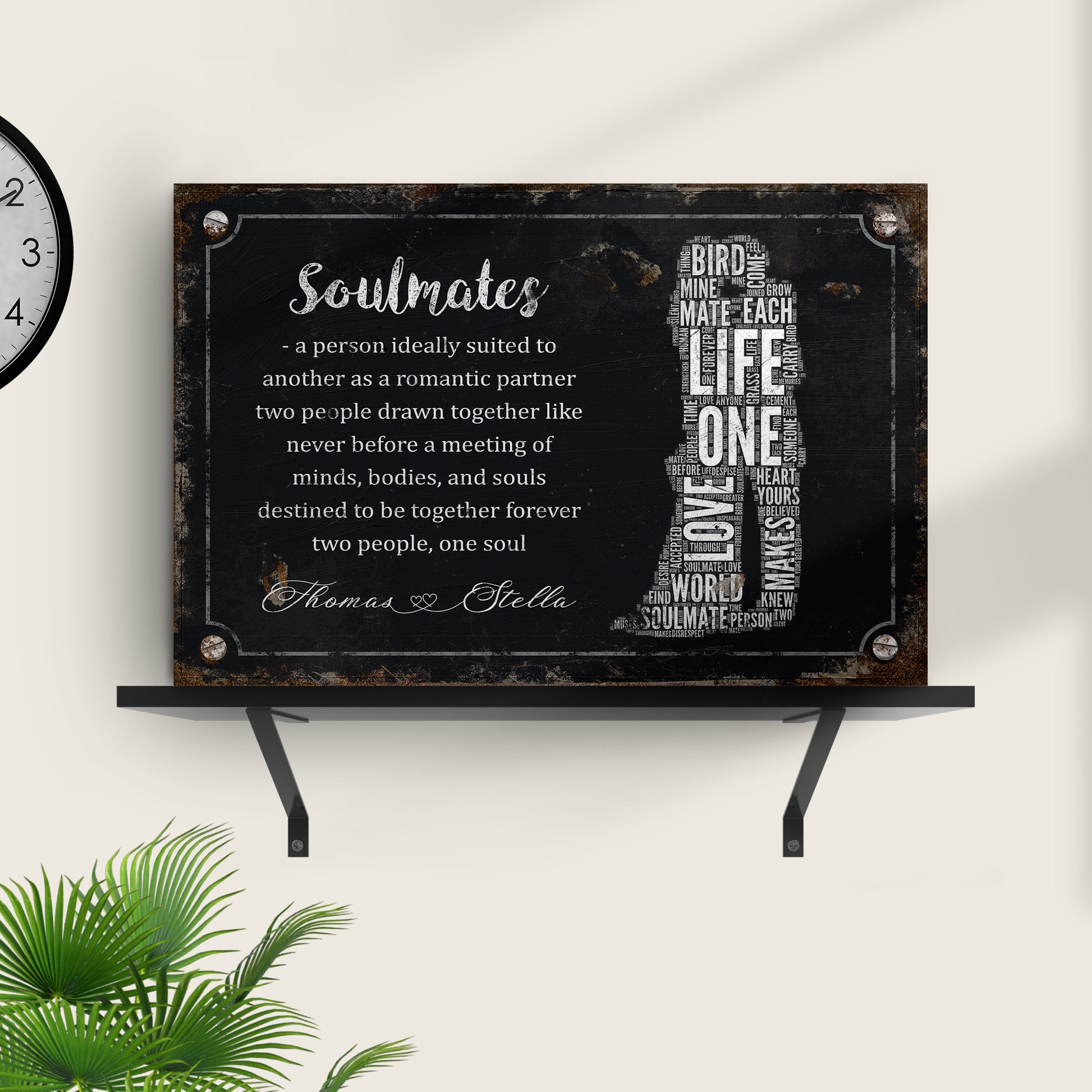 Soulmates Couple Sign Style 1 - Image by Tailored Canvases