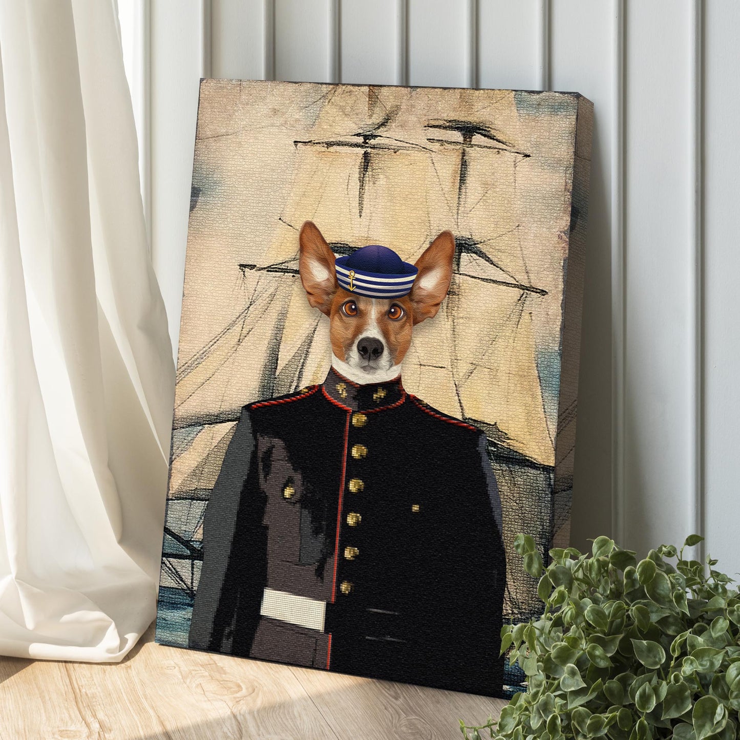 Sea Captain Pet Portrait Sign Style 1 - Image by Tailored Canvases