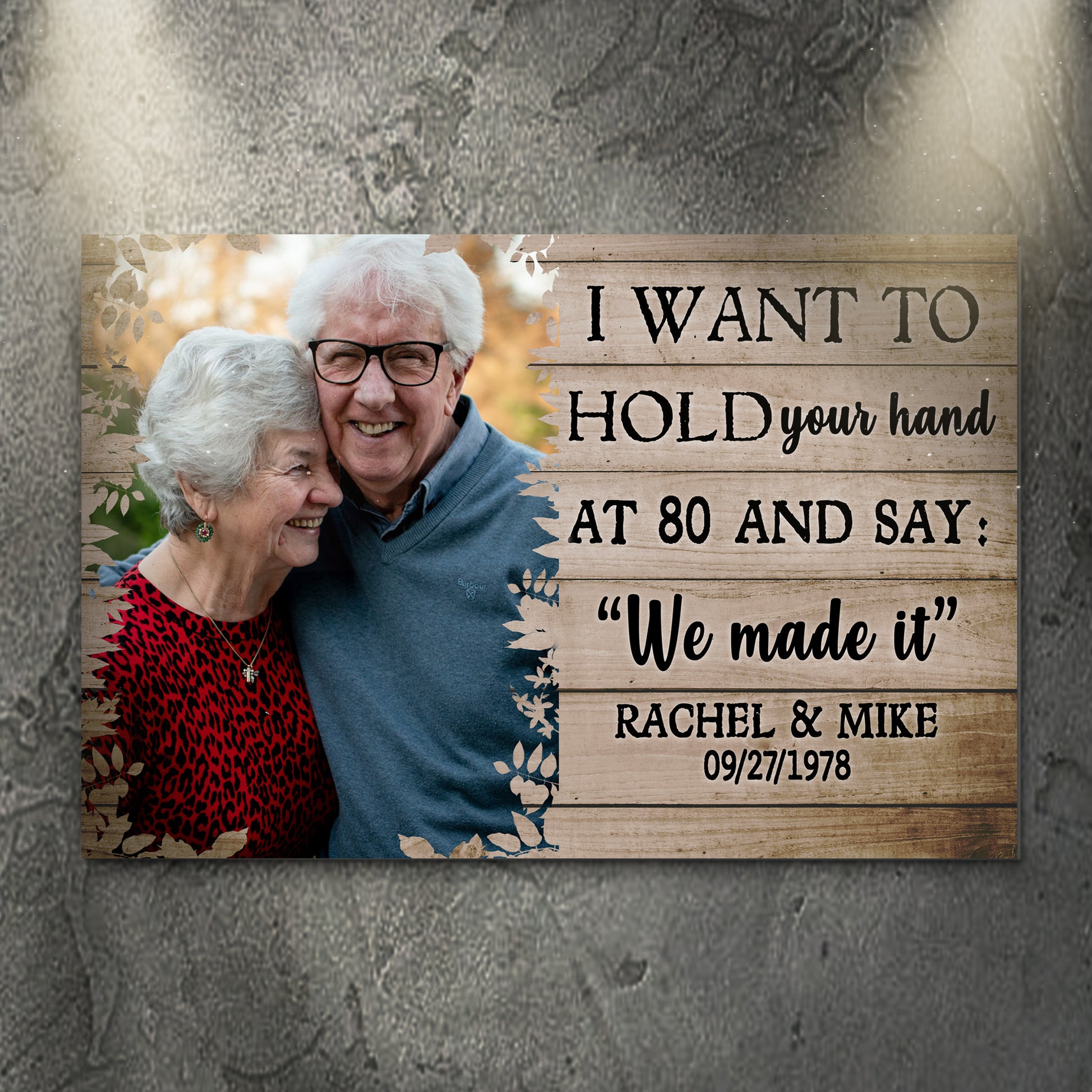 I Want To Hold Your Hand At 80 Couple Sign II - Image by Tailored Canvases