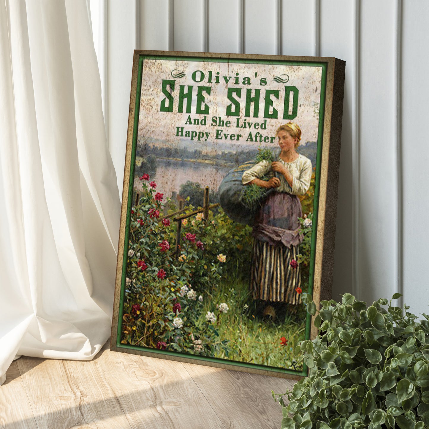 She Shed And She Lived Happily Ever After Sign Style 1 - Image by Tailored Canvases