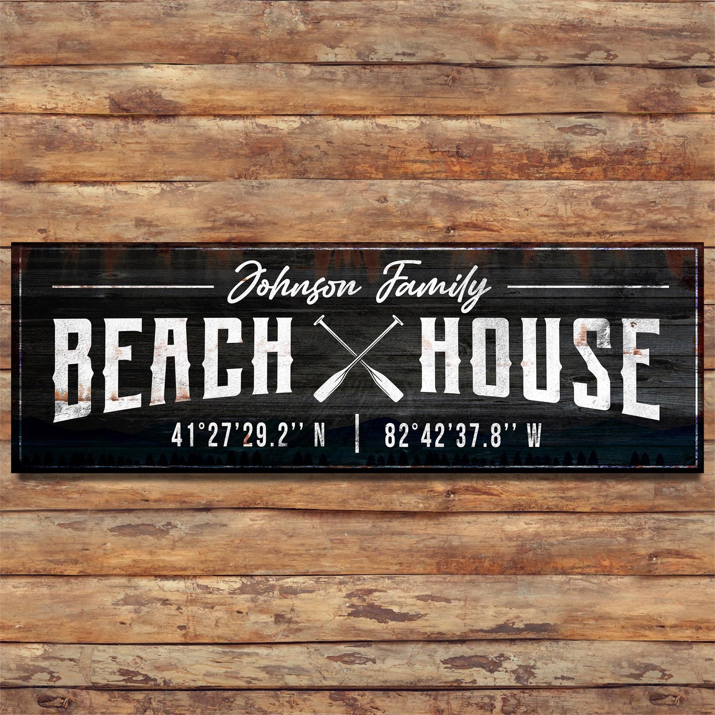 Family Beach House Coordinates Sign - Image by Tailored Canvases