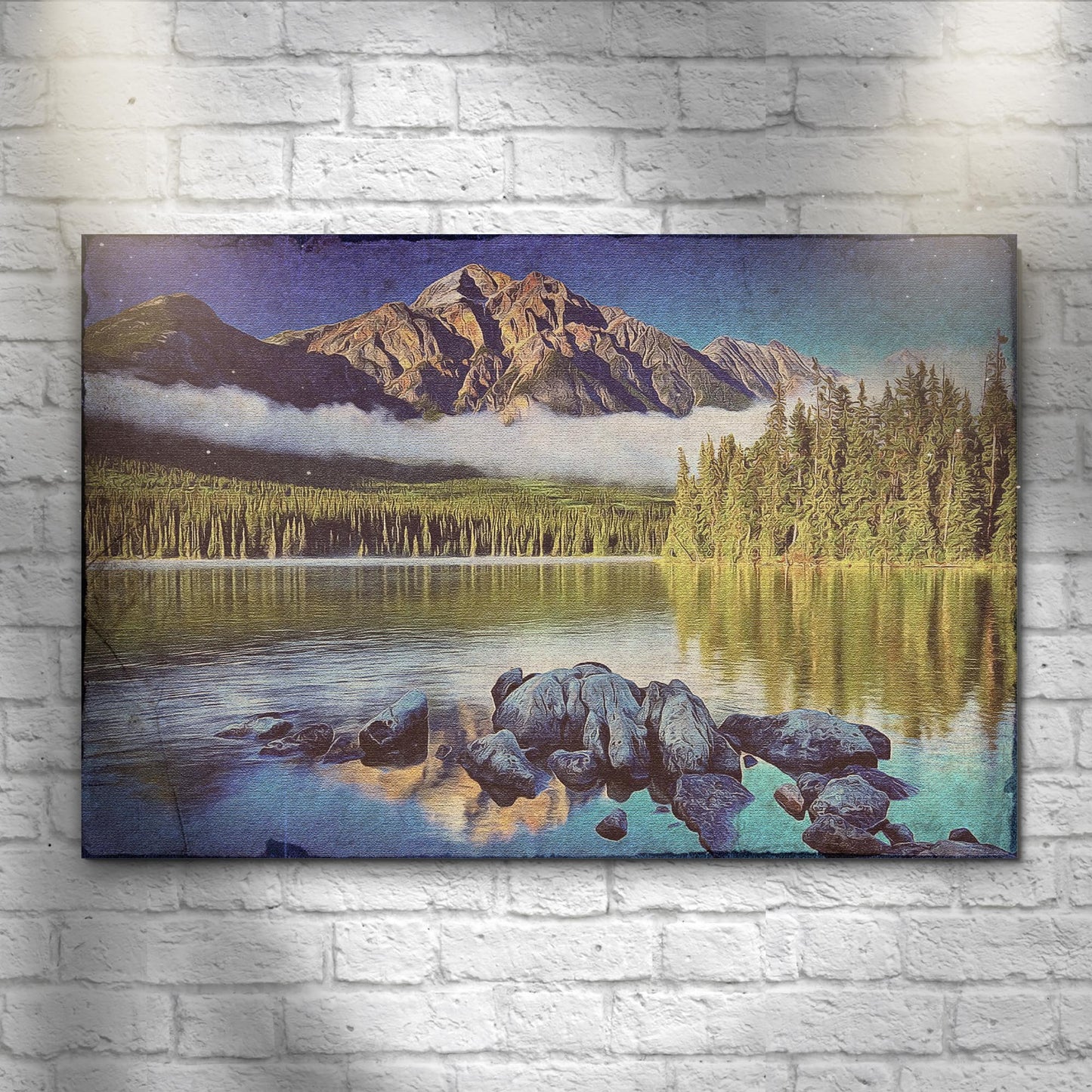 Mountain Lakeside Canvas Wall Art - Image by Tailored Canvases