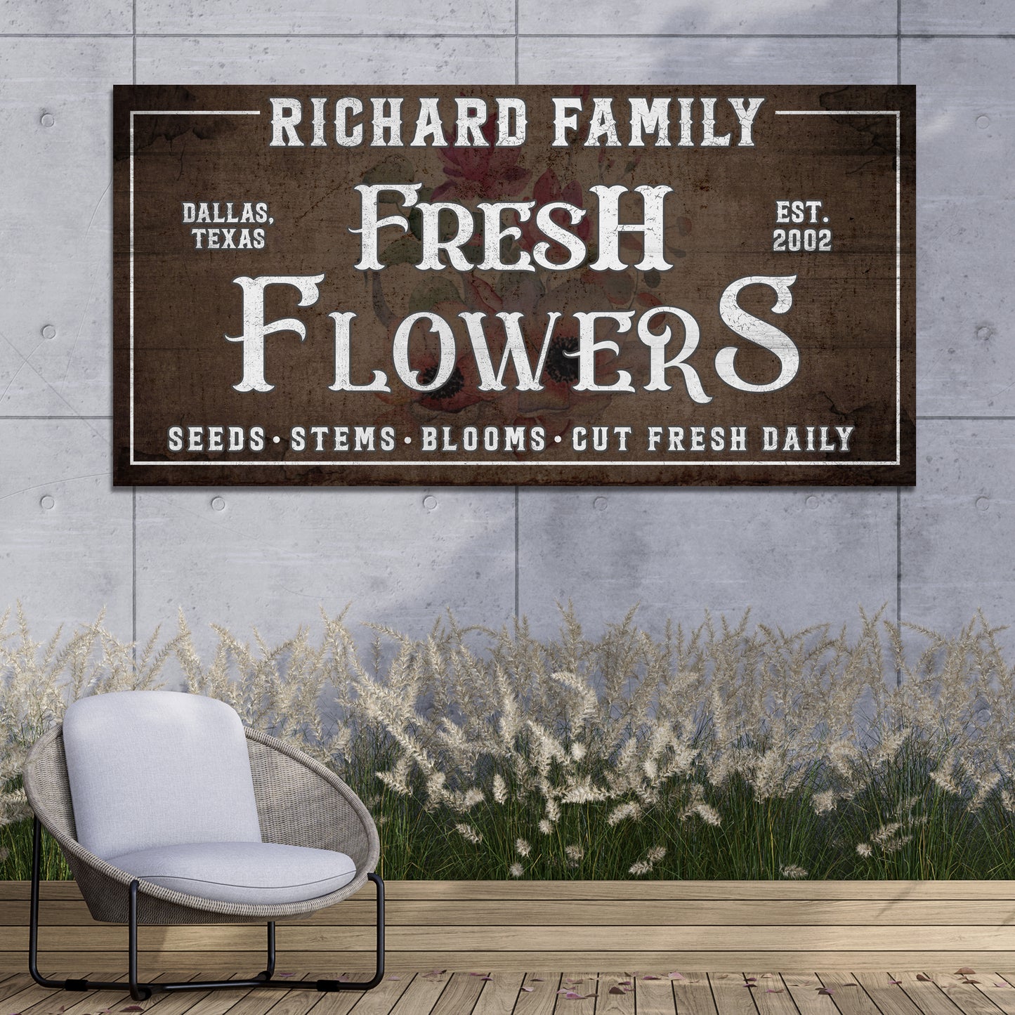 Family Fresh Flowers Sign II Style 2 - Image by Tailored Canvases