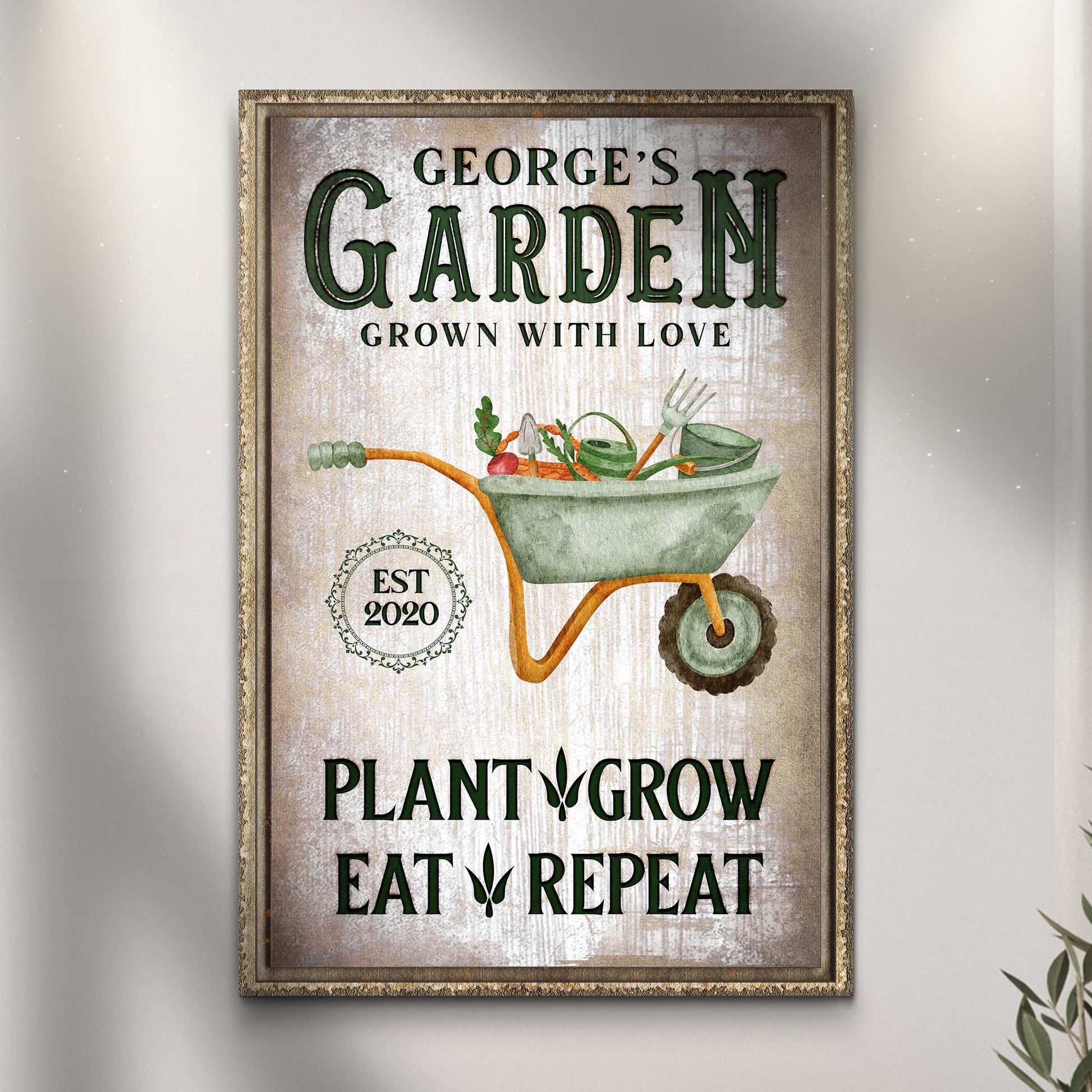 Grown With Love Garden Sign III - Image by Tailored Canvases