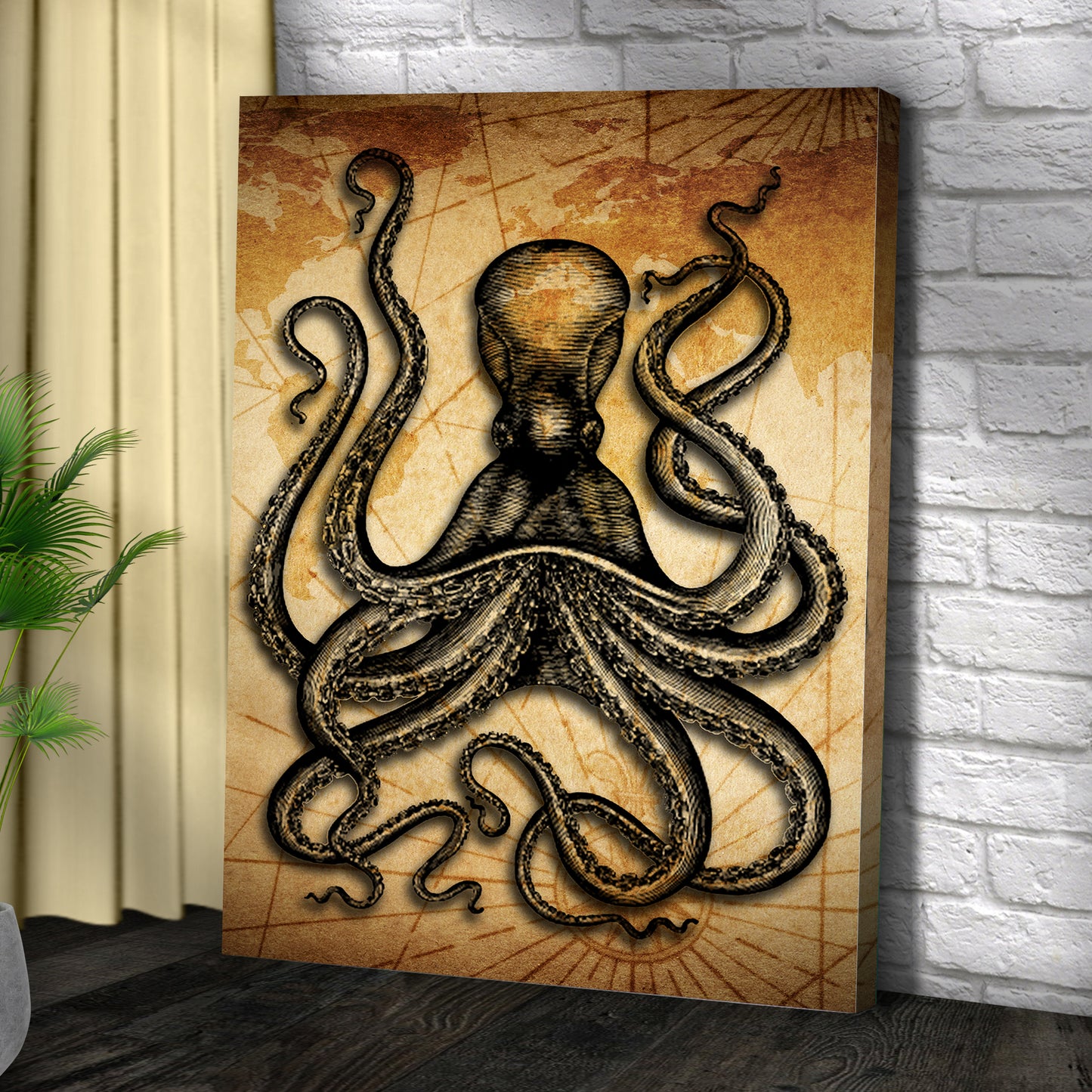 Octopus Coastal Wall Art II Style 2 - Image by Tailored Canvases