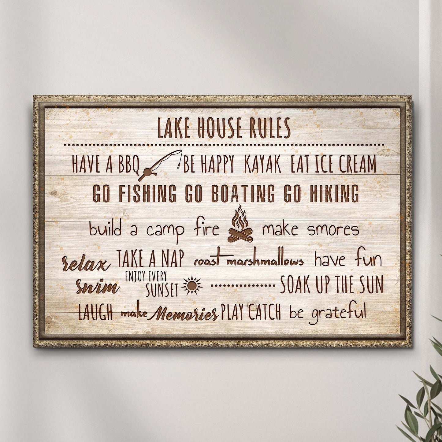 Lake House Rules Sign - Image by Tailored Canvases
