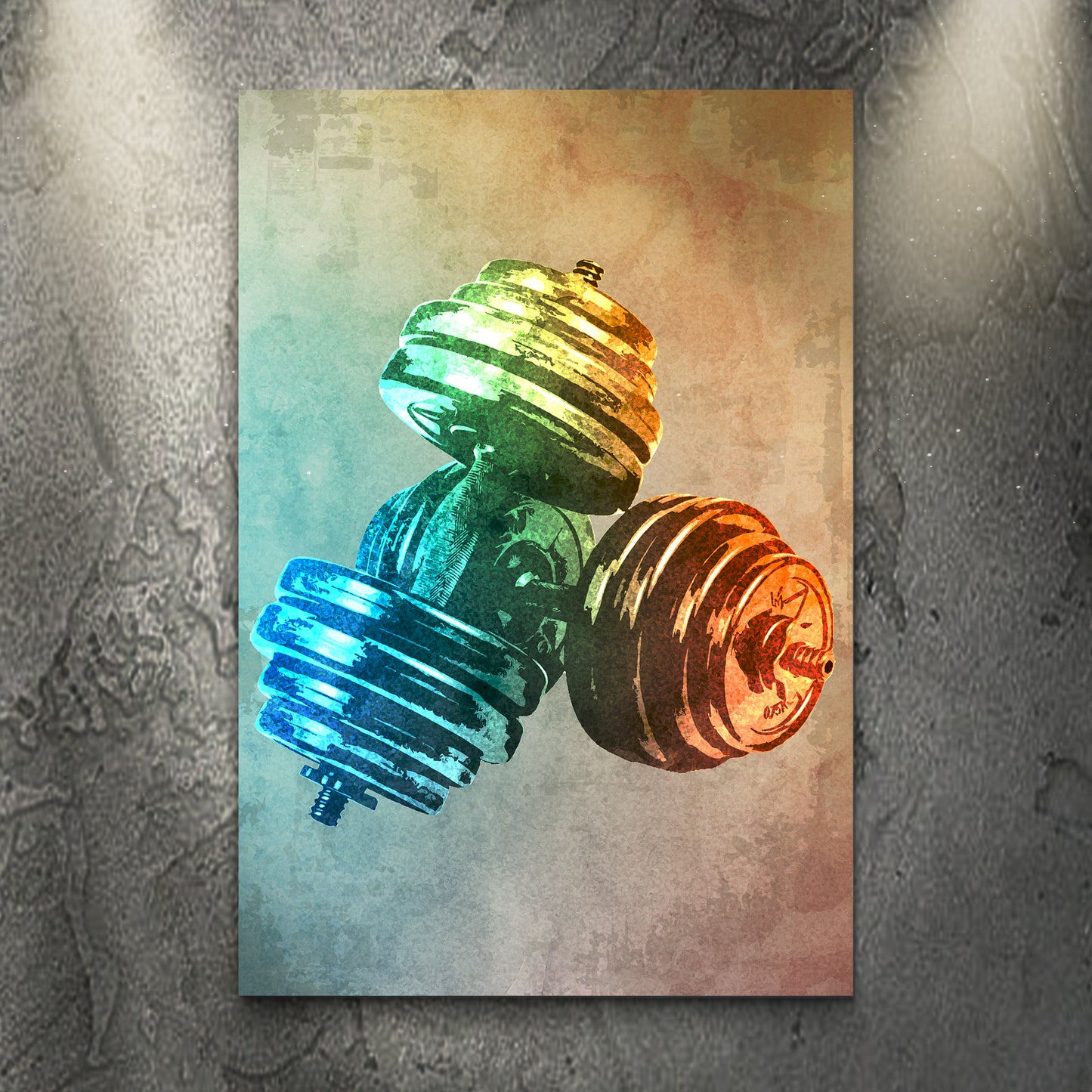 Watercolor Dumbbells Canvas Wall Art - Image by Tailored Canvases