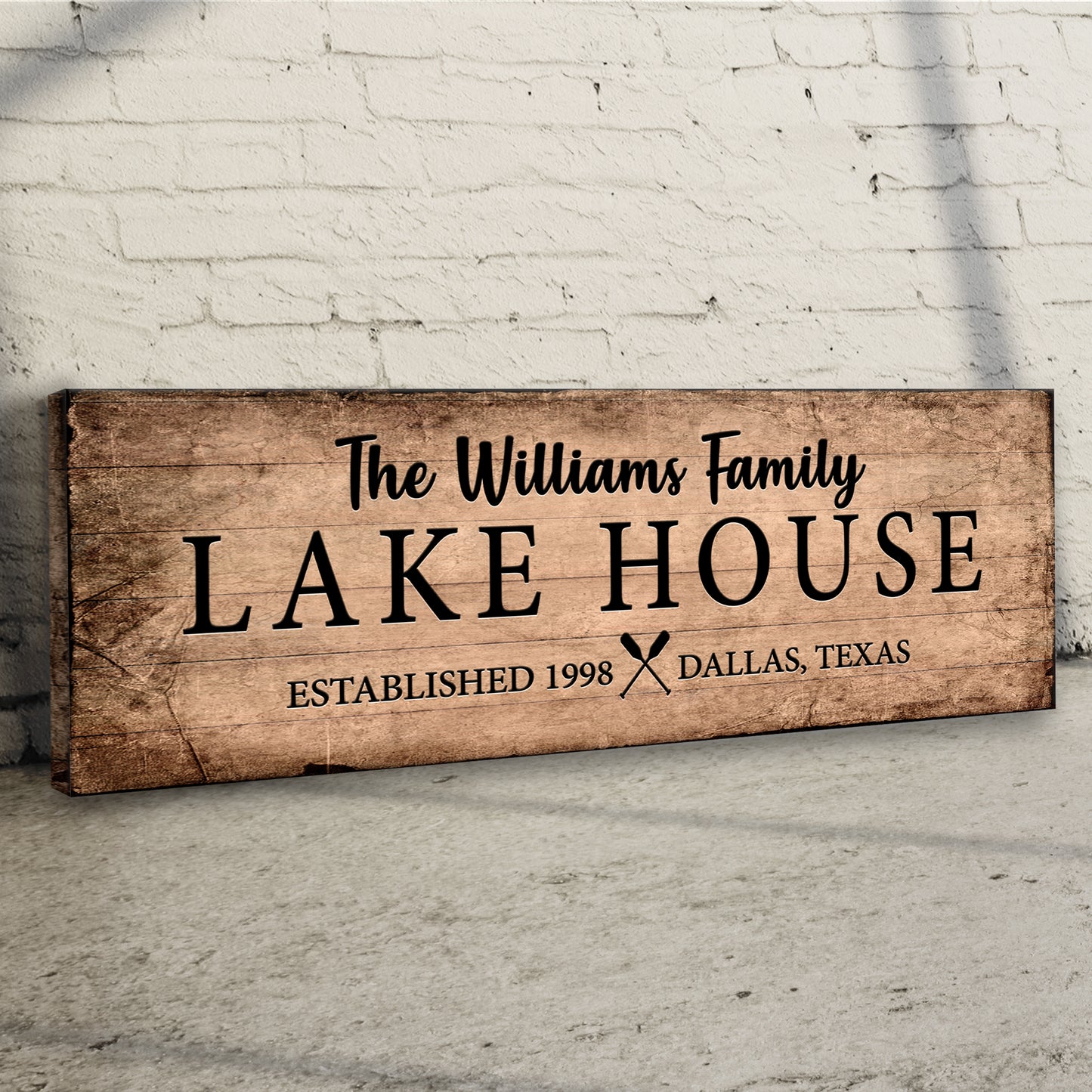 Family Lake House Sign (READY TO HANG) - Wall Art Image by Tailored Canvases