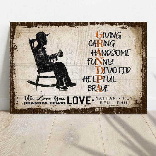 Devoted Grandpa Happy Father's Day Sign  - Image by Tailored Canvases