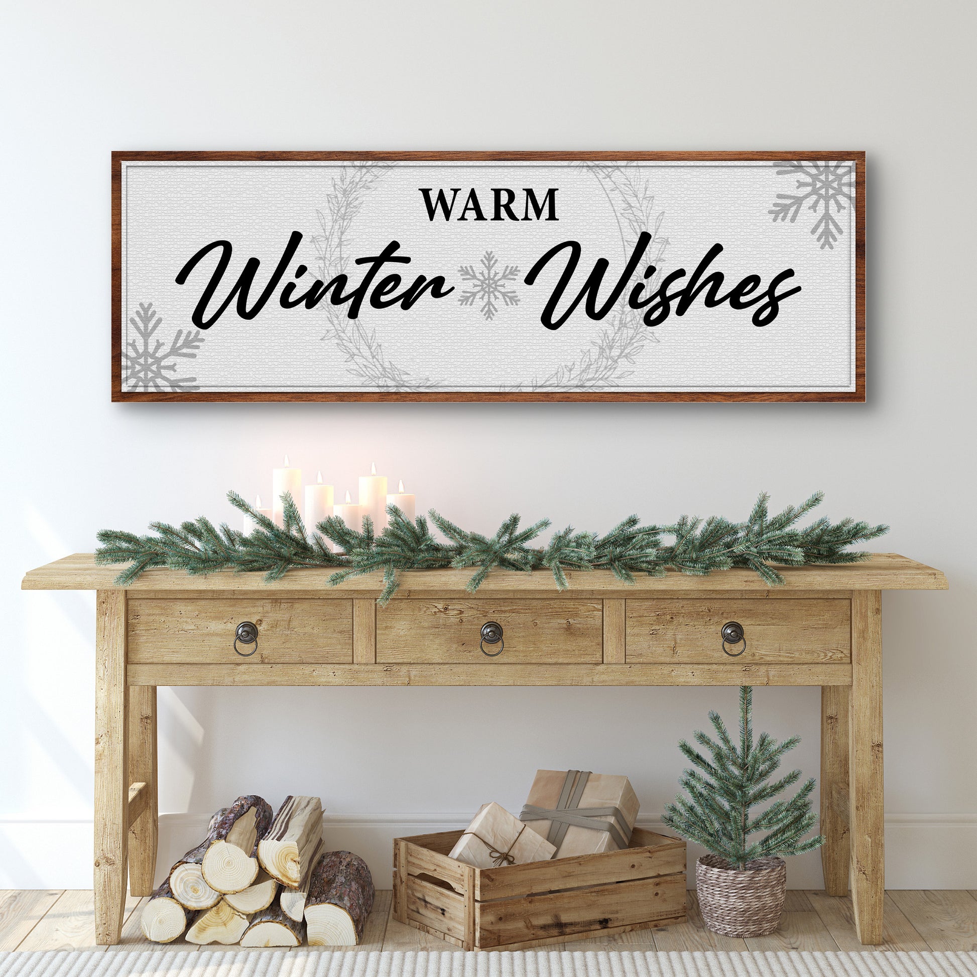 Warm Winter Wishes Sign Style 1 - Image by Tailored Canvases