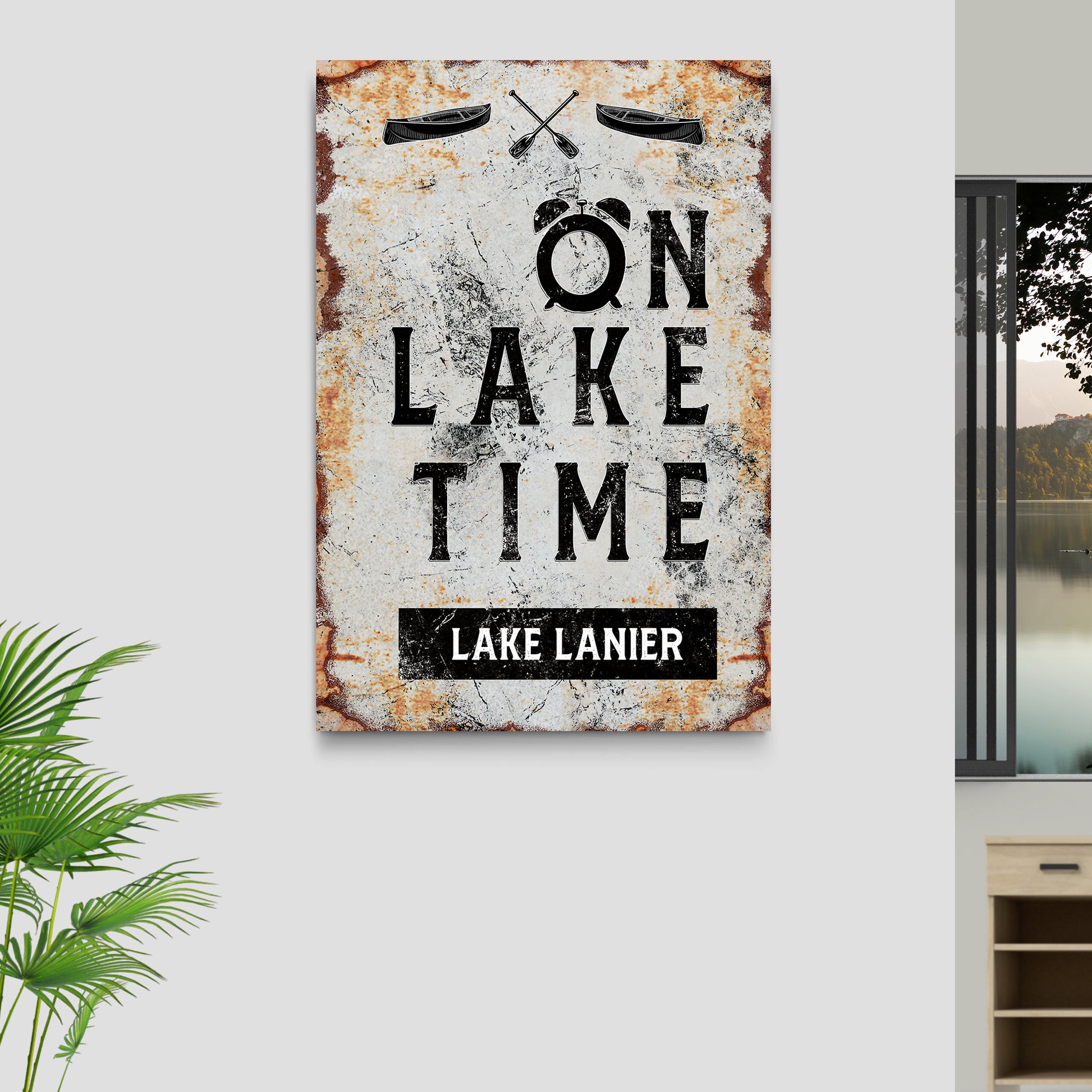 On Lake Time Sign II Style 1 - Image by Tailored Canvases