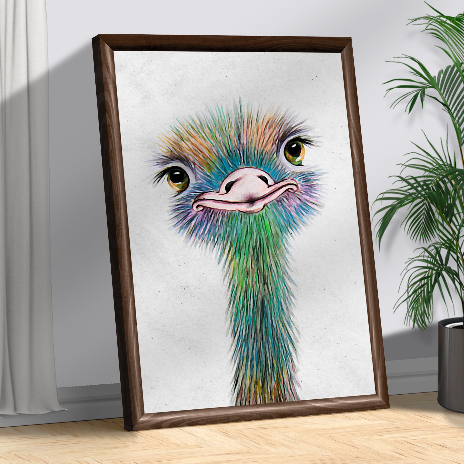 Watercolor Ostrich Wall Art Style 2 - Image by Tailored Canvases