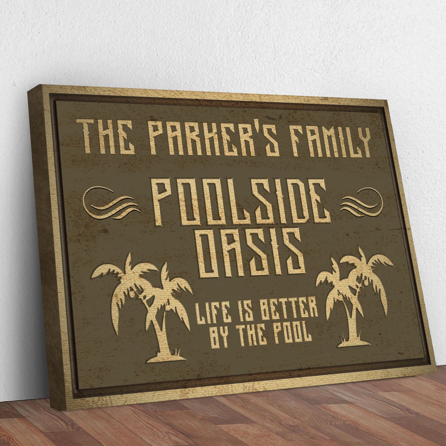 Family Poolside Oasis Sign Style 2 - Image by Tailored Canvases
