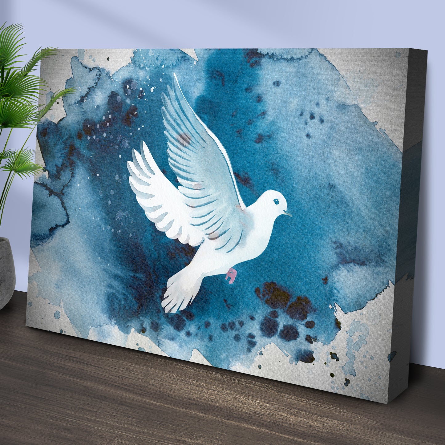 White Dove Watercolor Painting Wall Art II Style 2 - Image by Tailored Canvases