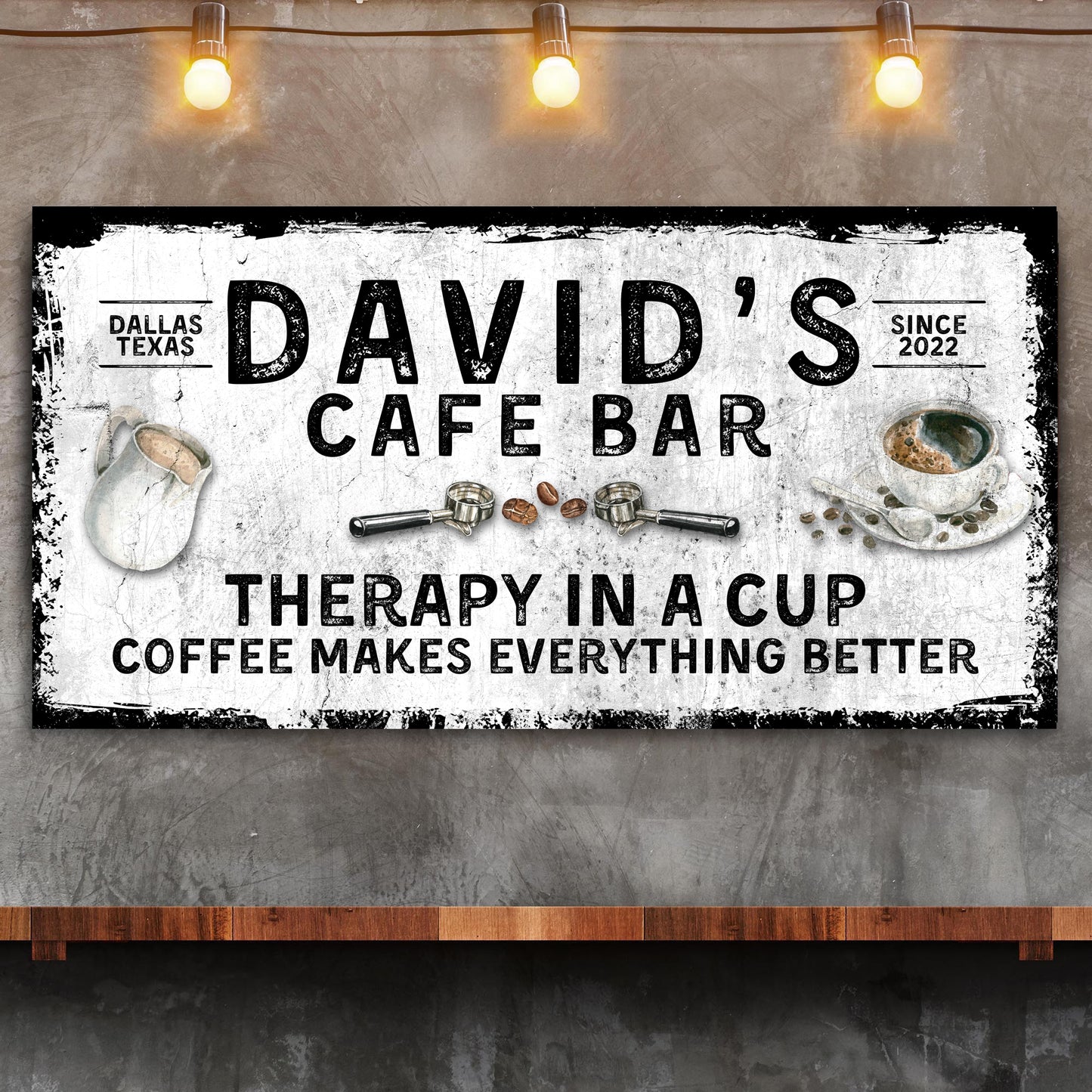 Therapy In A Cup Of Coffee Sign - Image by Tailored Canvases