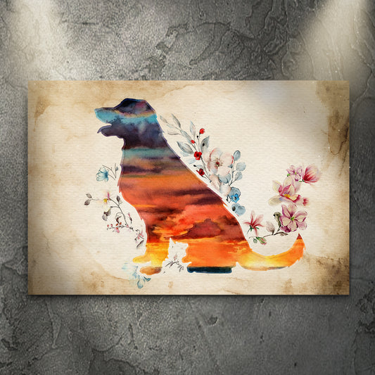 Watercolor Pet Silhouette Canvas Wall Art - Image by Tailored Canvases