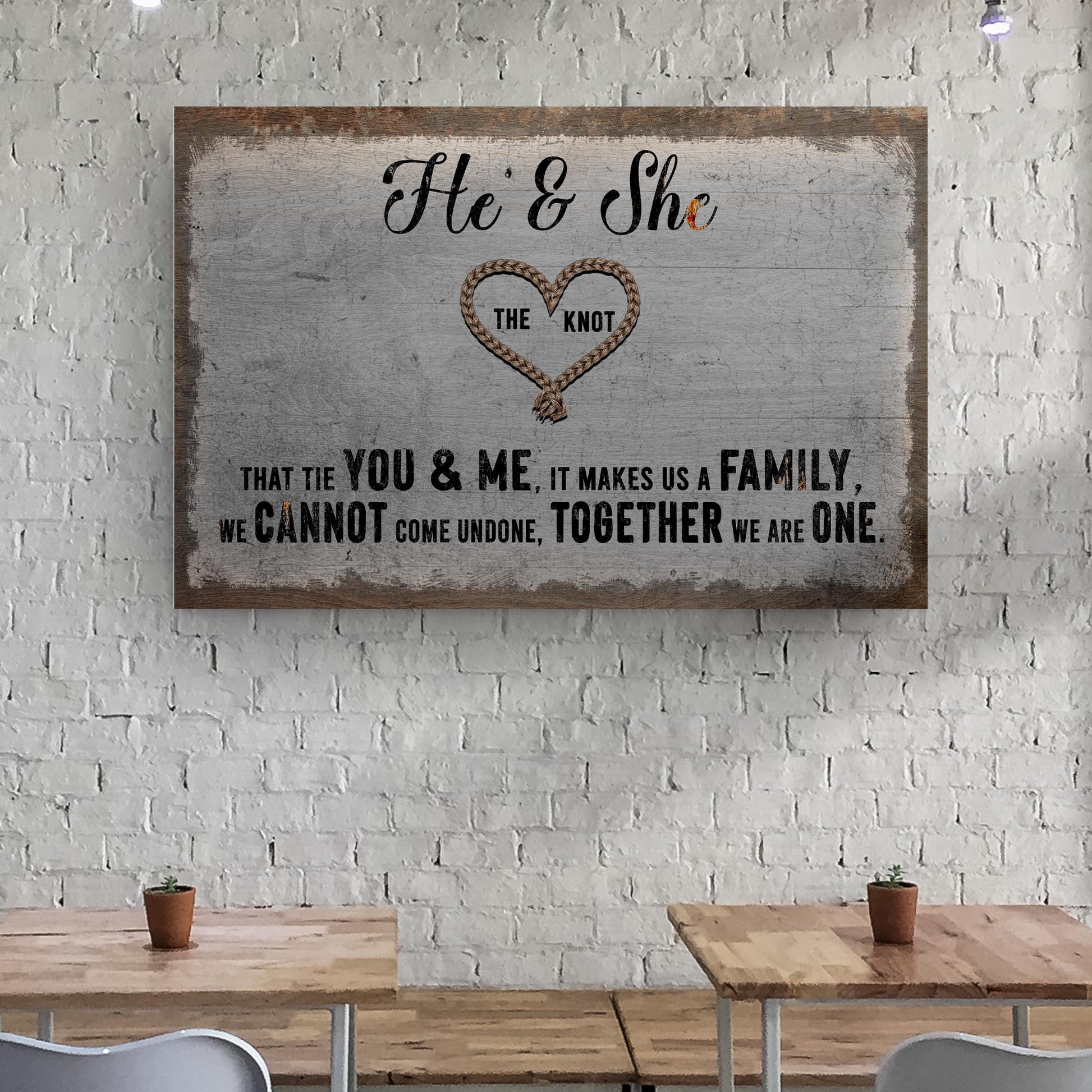 He And She You And Me Together Sign Style 2 - Image by Tailored Canvases