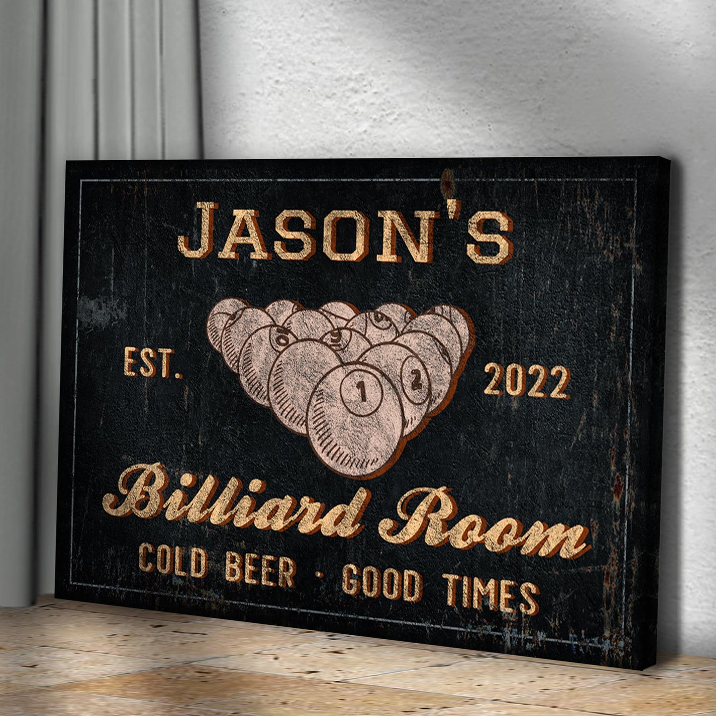 Billiard Room Sign Style 2 - Image by Tailored Canvases