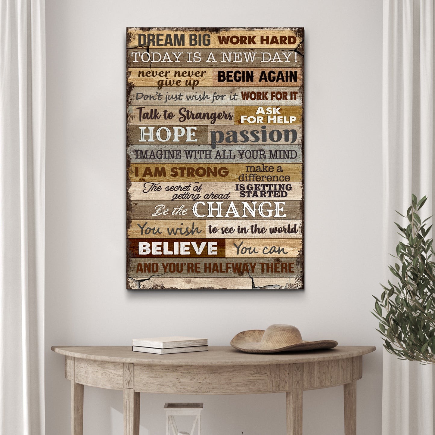 Dream Big Work Hard Motivation Sign II Style 2 - Image by Tailored Canvases