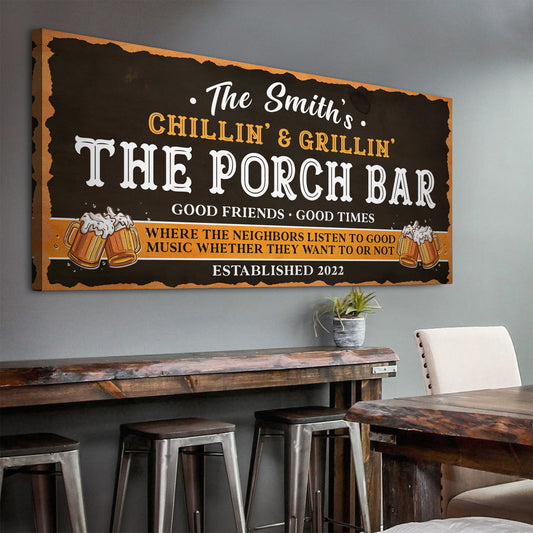 Family Porch Bar (READY TO HANG) - Wall Art Image by Tailored Canvases