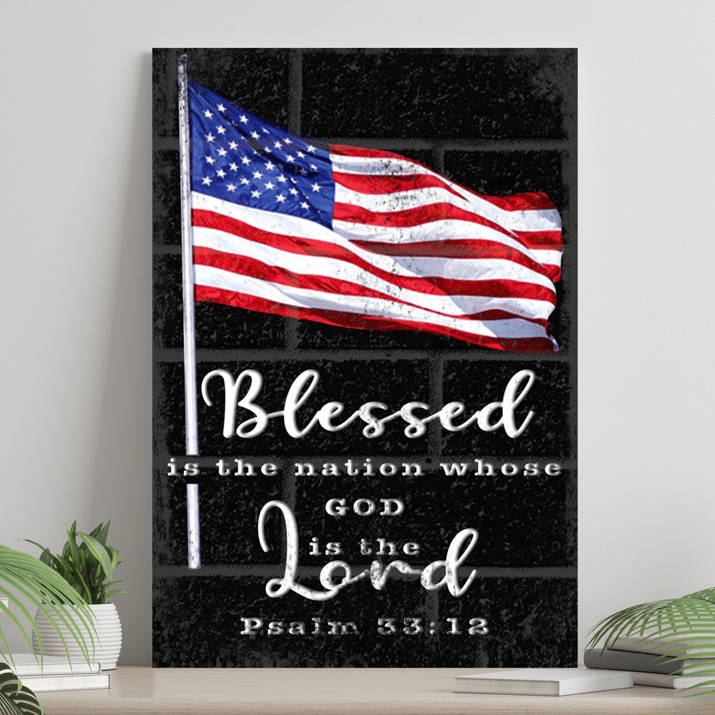 Psalm 33:12 - Blessed Is The Nation Sign II - Image by Tailored Canvases