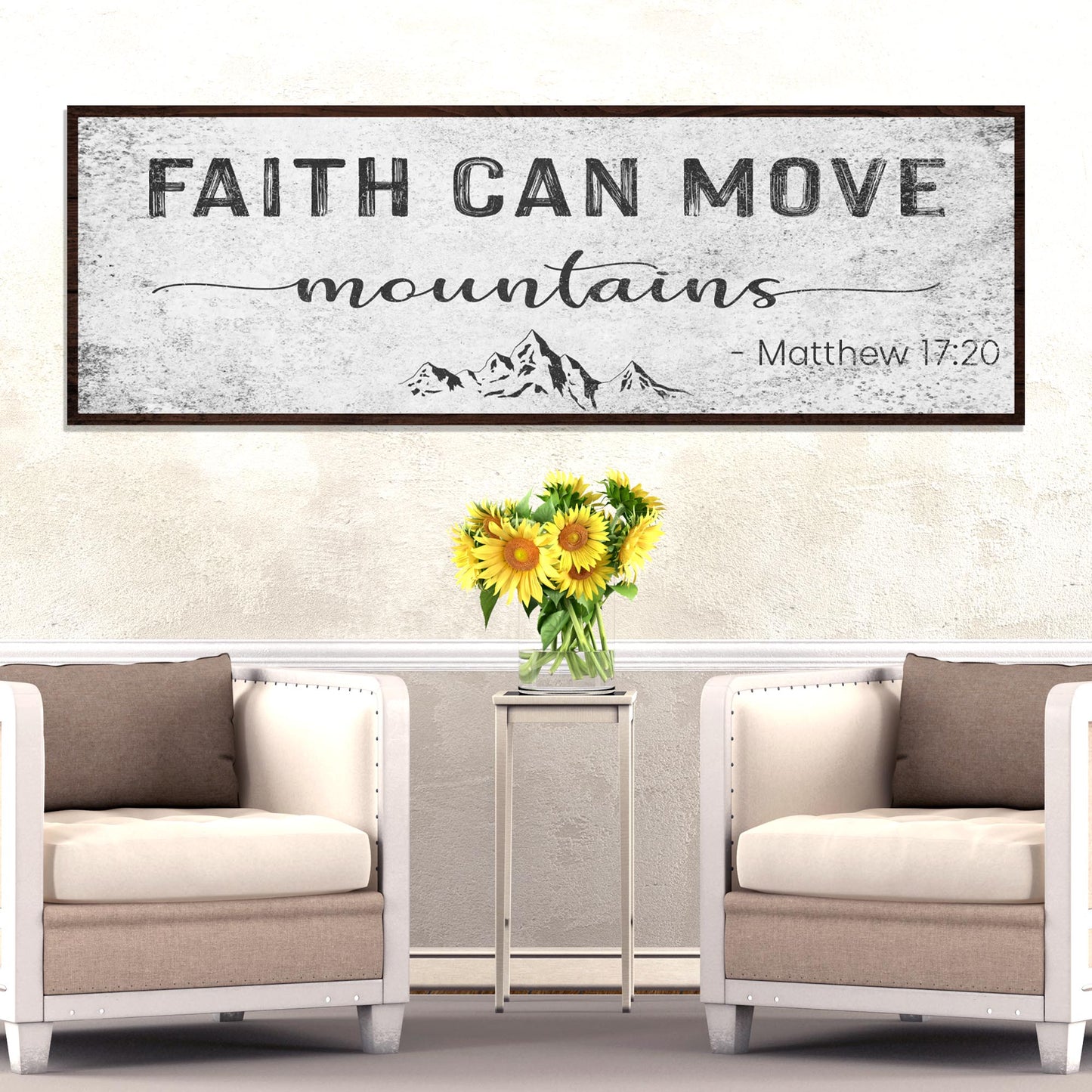 Matthew 17:20 - Faith Can Move Mountains Sign - Image by Tailored Canvases