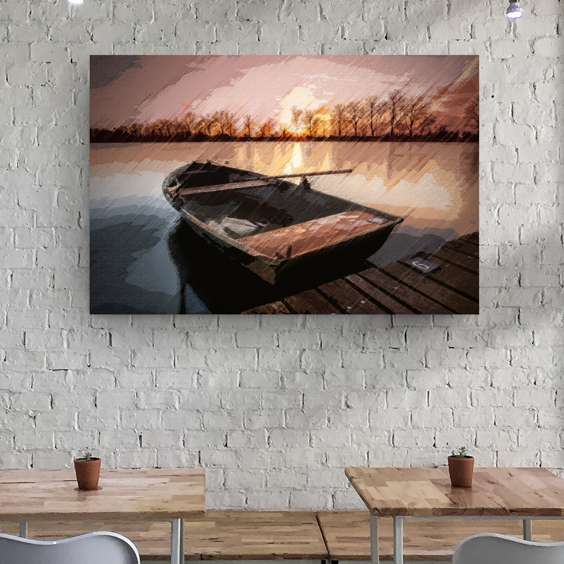 Lake Canoe Canvas Wall Art II - Image by Tailored Canvases