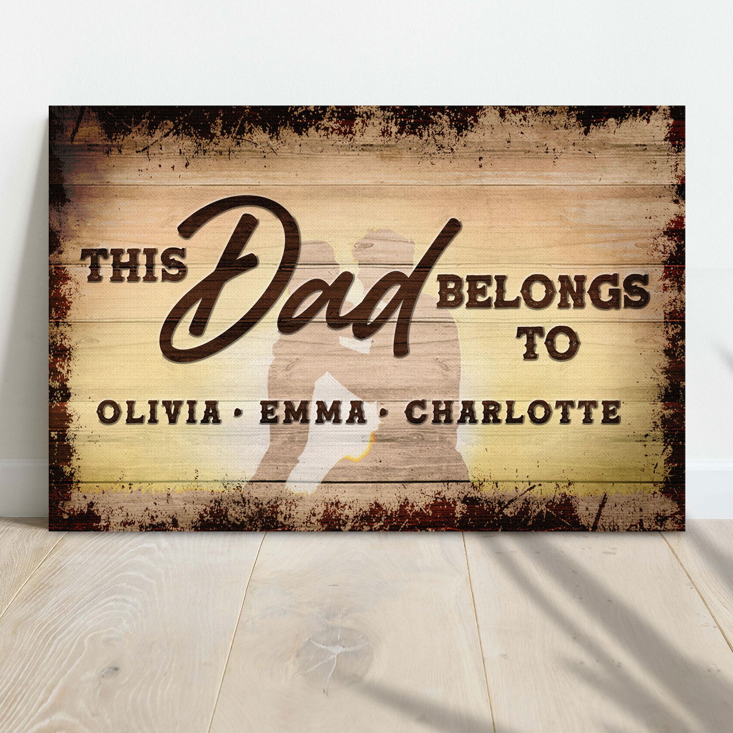 This Dad Belongs To Happy Father's Day Sign  - Image by Tailored Canvases