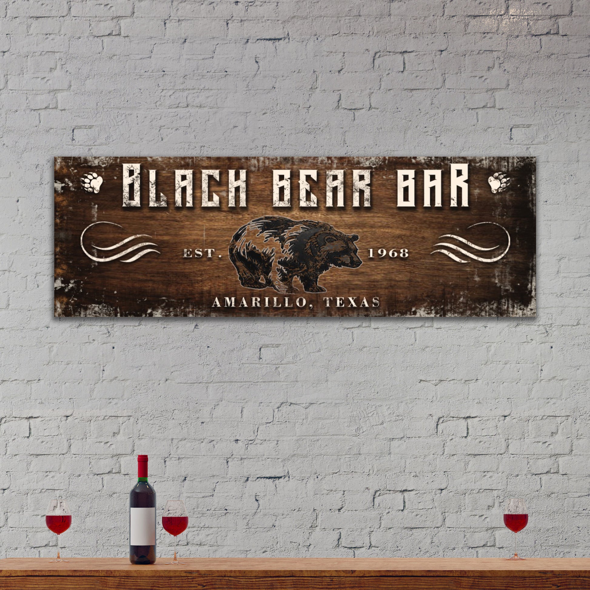 Bar And Grill Bear Sign - Image by Tailored Canvases