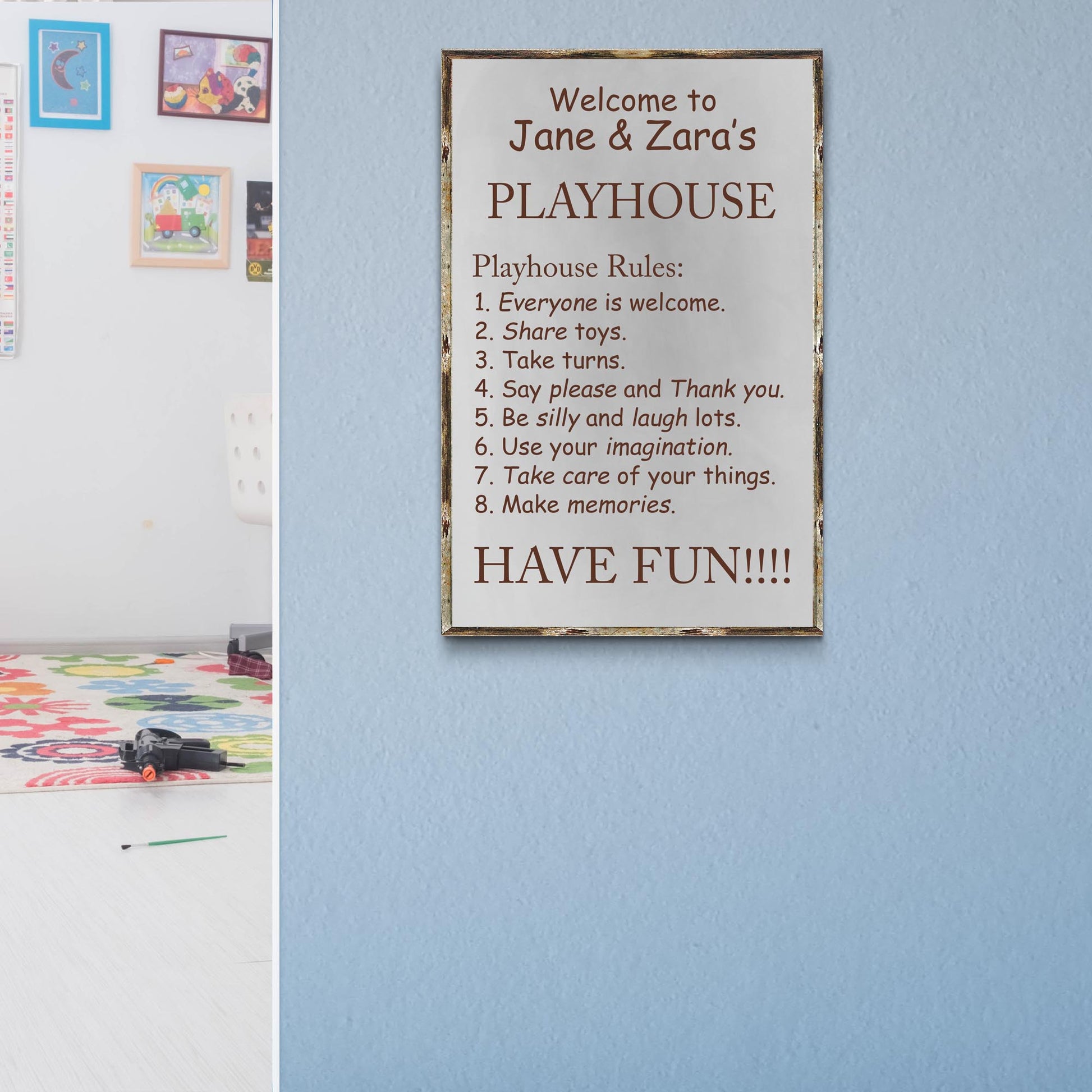 Kids Playhouse Rules Sign - Image by Tailored Canvases