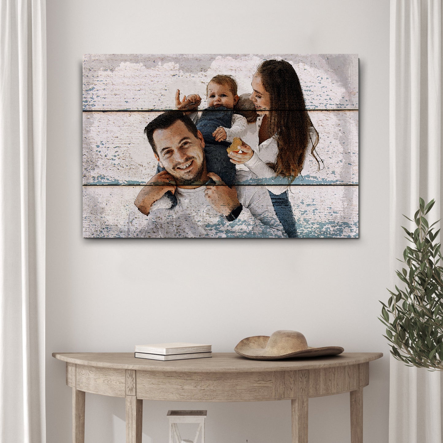 Family Portrait - Wood Sign | Customizable Canvas Style 2 - Image by Tailored Canvases