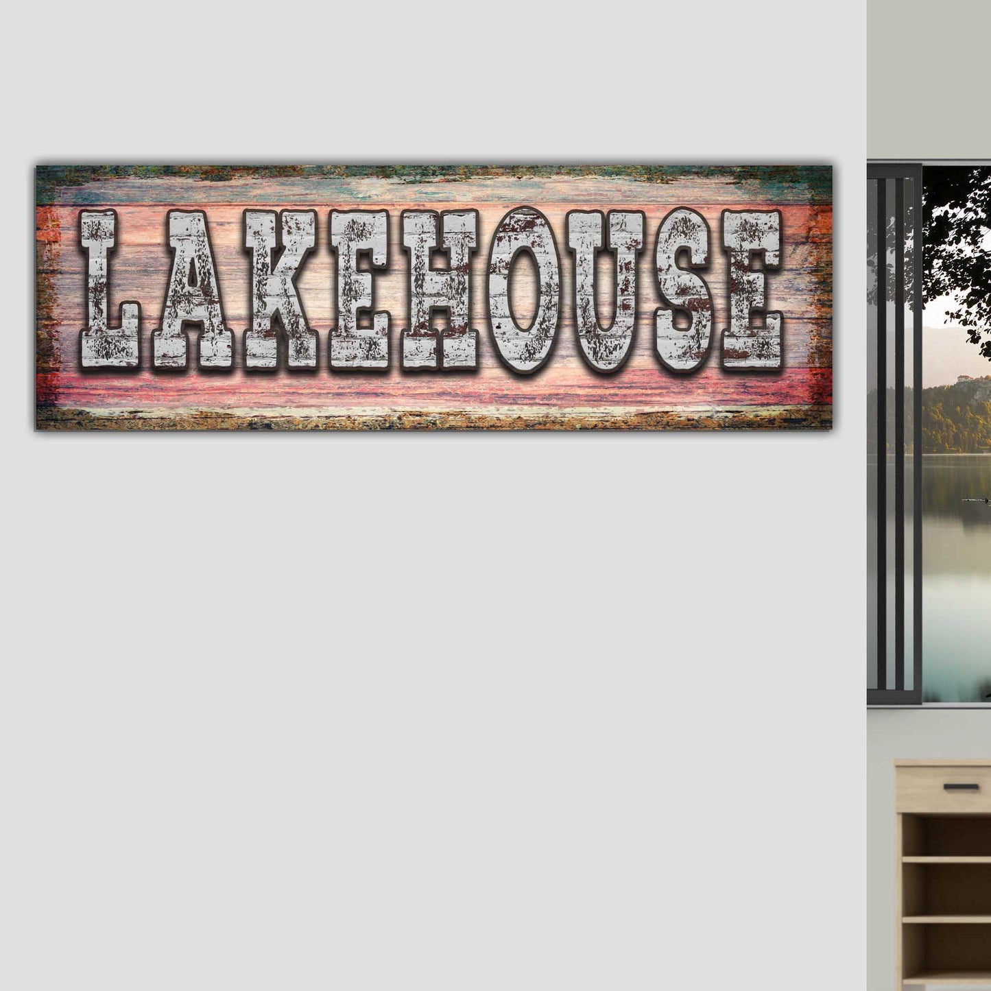 Lake House Wood Sign Style 1 - Image by Tailored Canvases