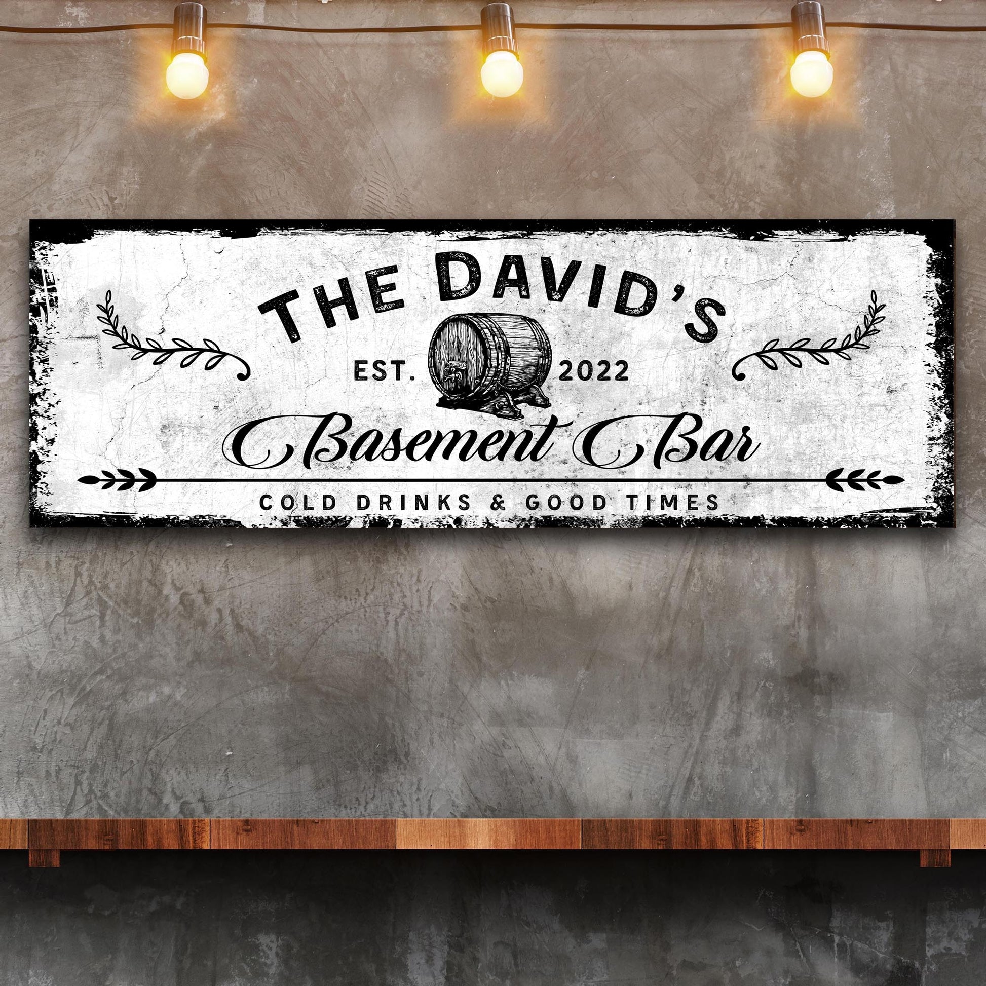 Basement Bar Barrel Sign Style 2 - Image by Tailored Canvases