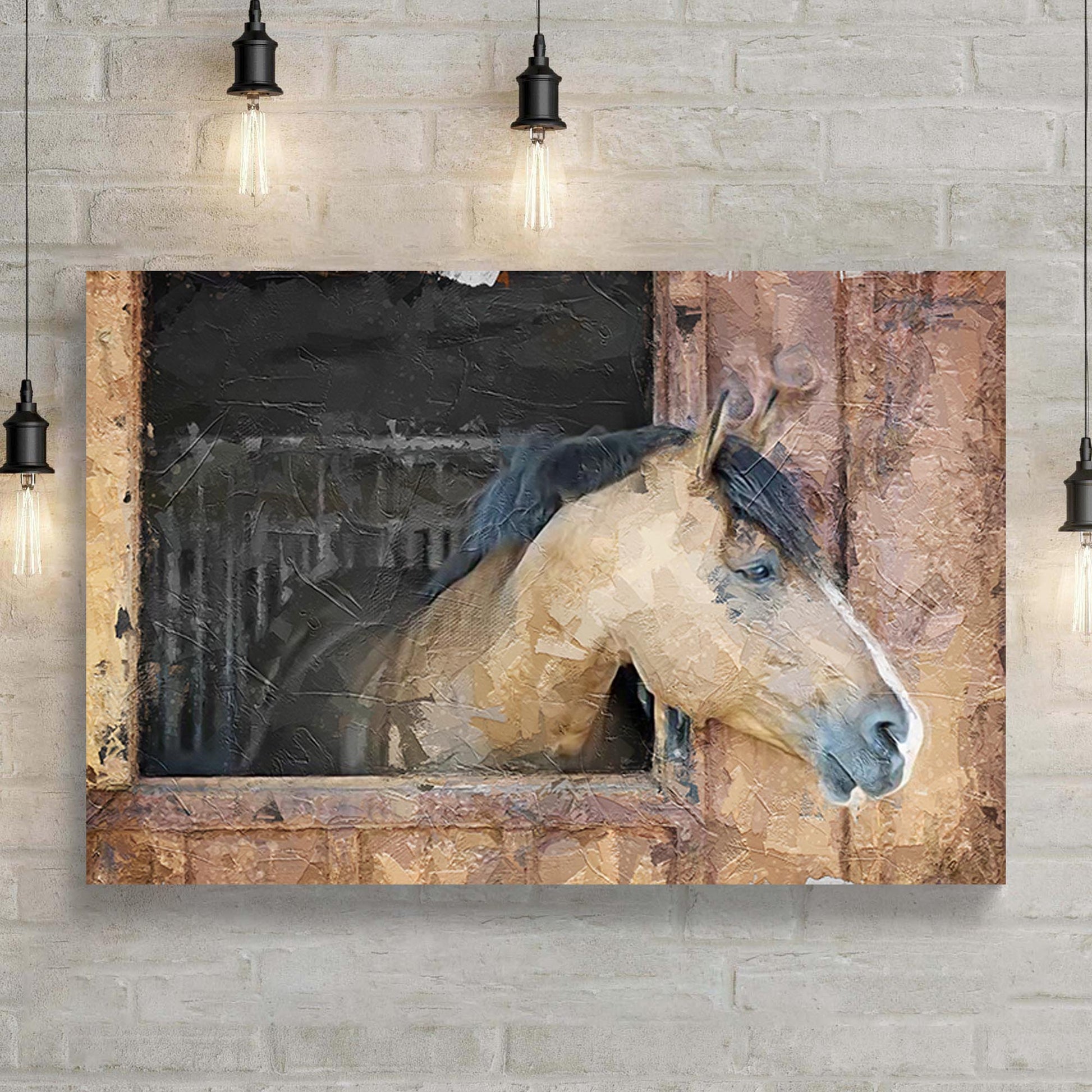 Renaissance Style Horse On A Stable Canvas Wall Art - Image by Tailored Canvases