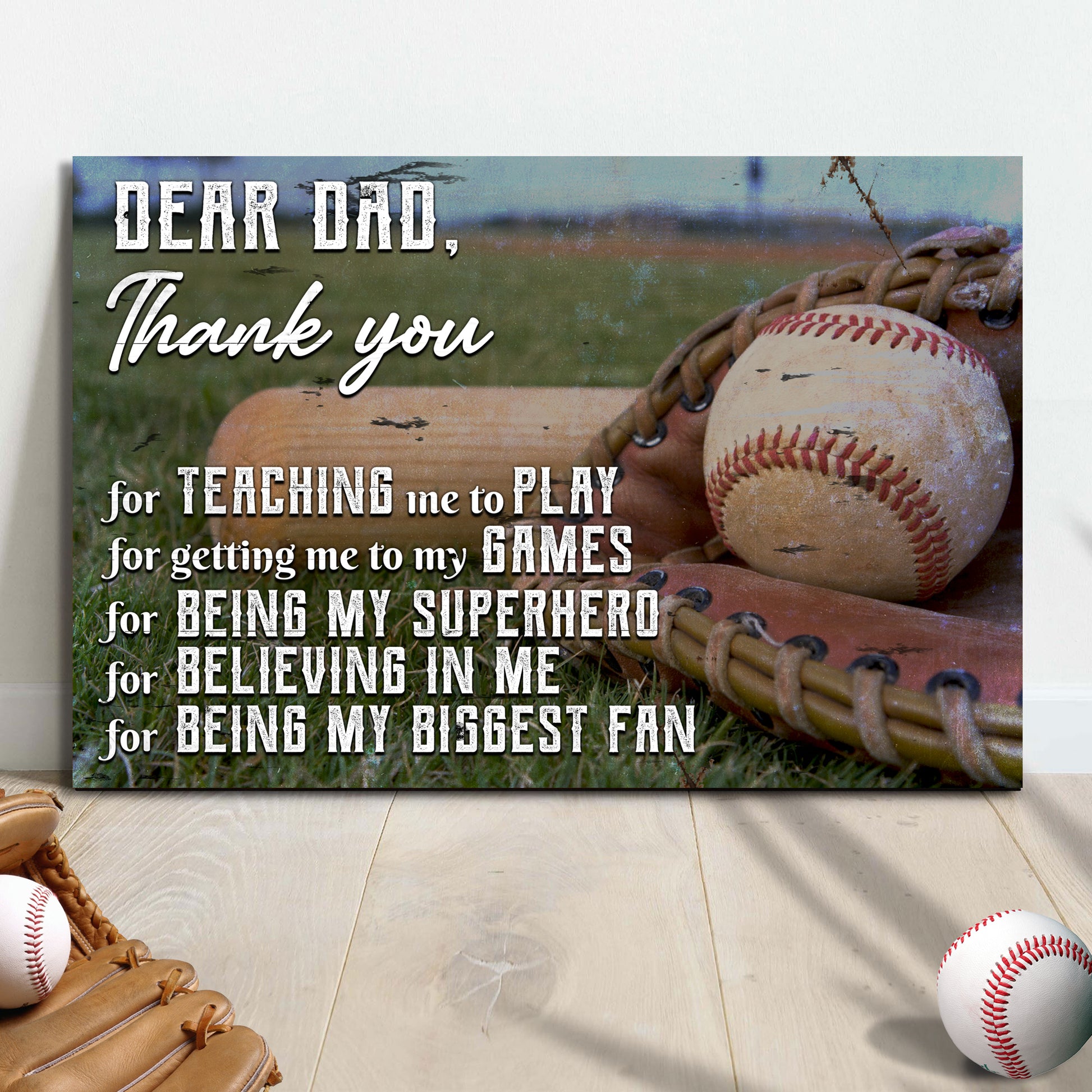 Dear Dad, Thank You For Being My Biggest Fan Sign  - Image by Tailored Canvases