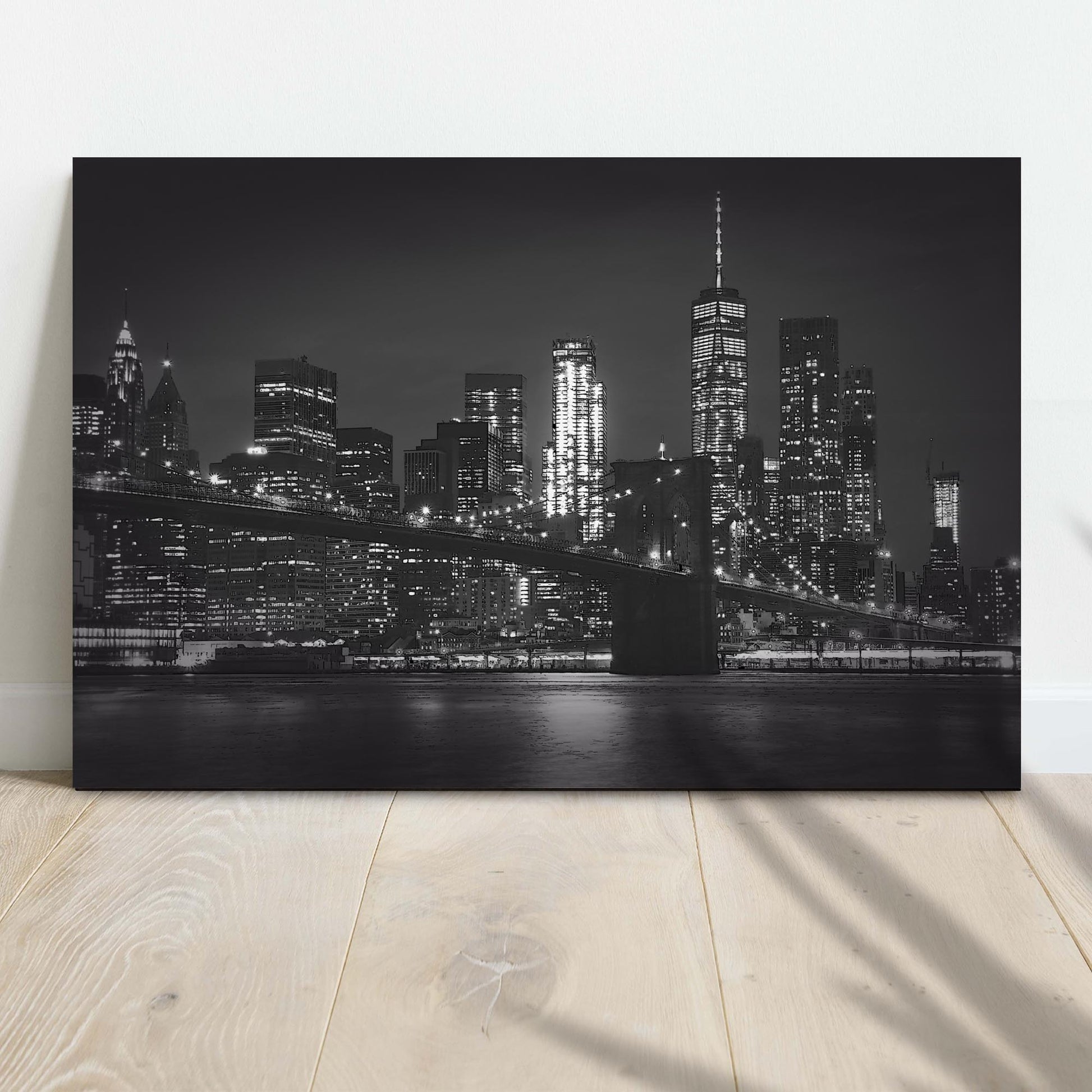 New York Black & White Canvas Wall Art Style 2 - Image by Tailored Canvases