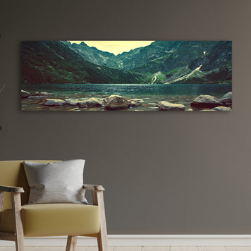 Mountain Forest Lake Canvas Wall Art II