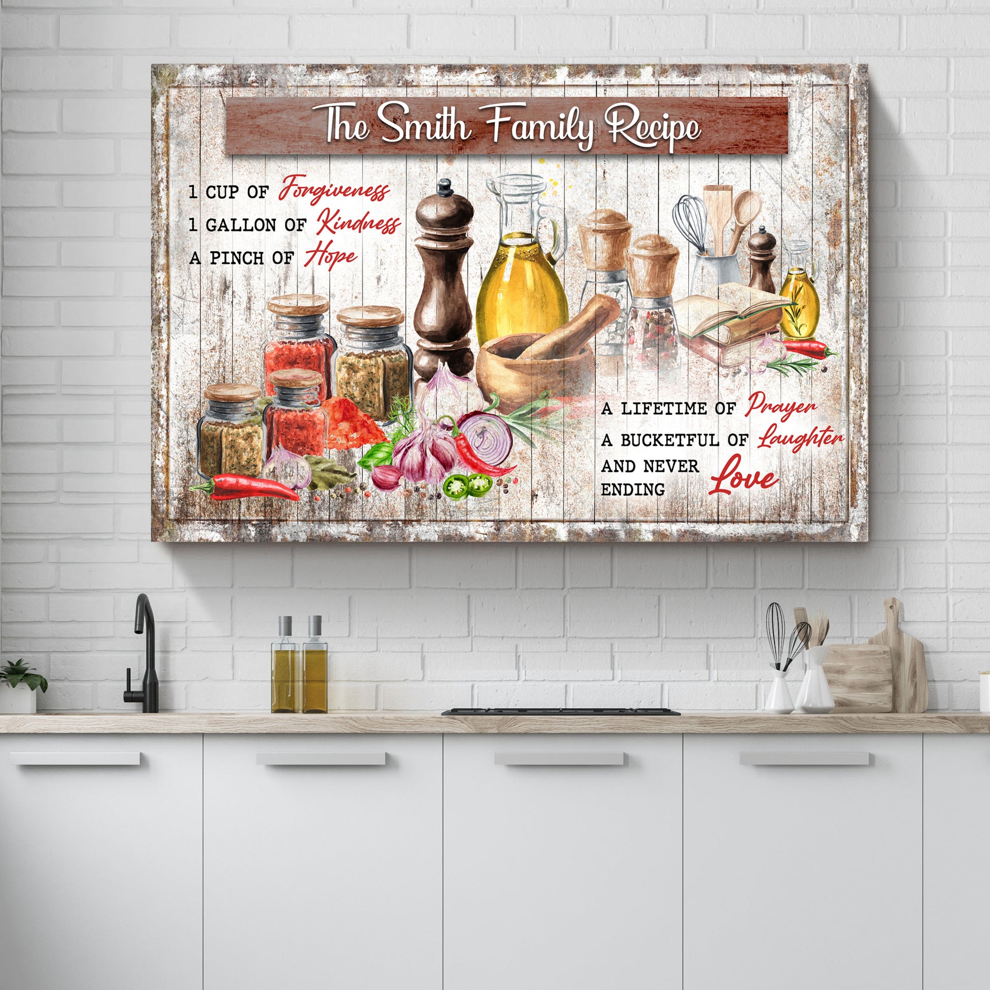 The Family Recipe Sign II | Customizable Canvas - Image by Tailored Canvases