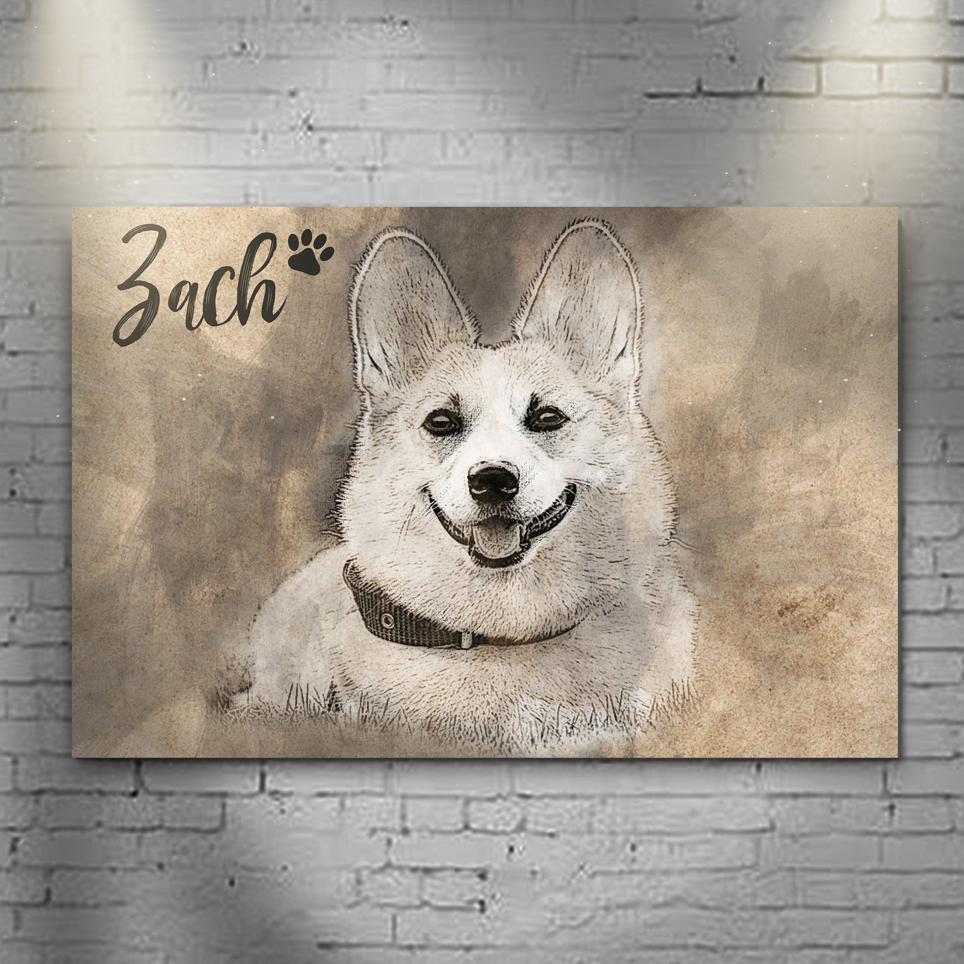 Pet Portrait Pencil Drawing Sign - Image by Tailored Canvases