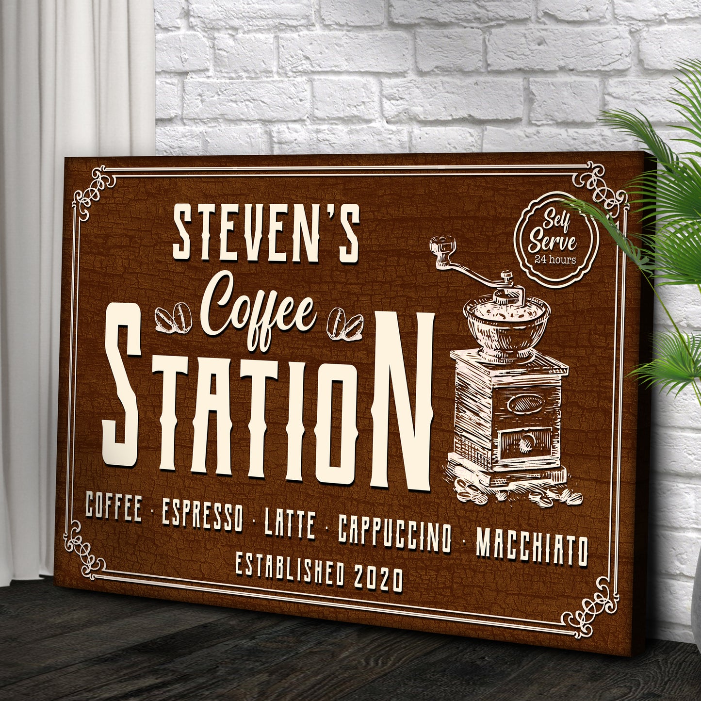 Self Serve Coffee Station Sign Style 2 - Image by Tailored Canvases